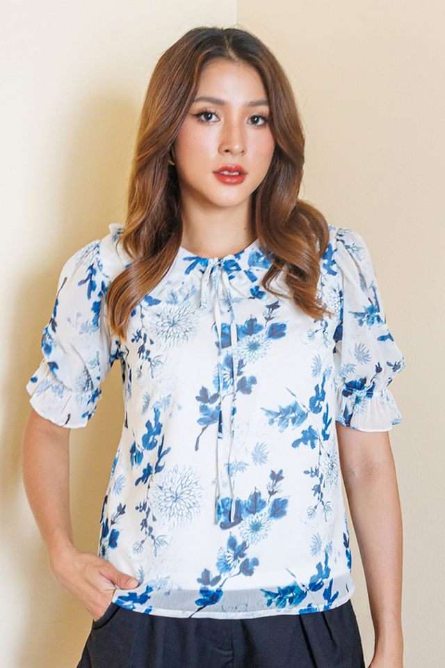 zink london Floral Polyester Collared Women Top-picture-36