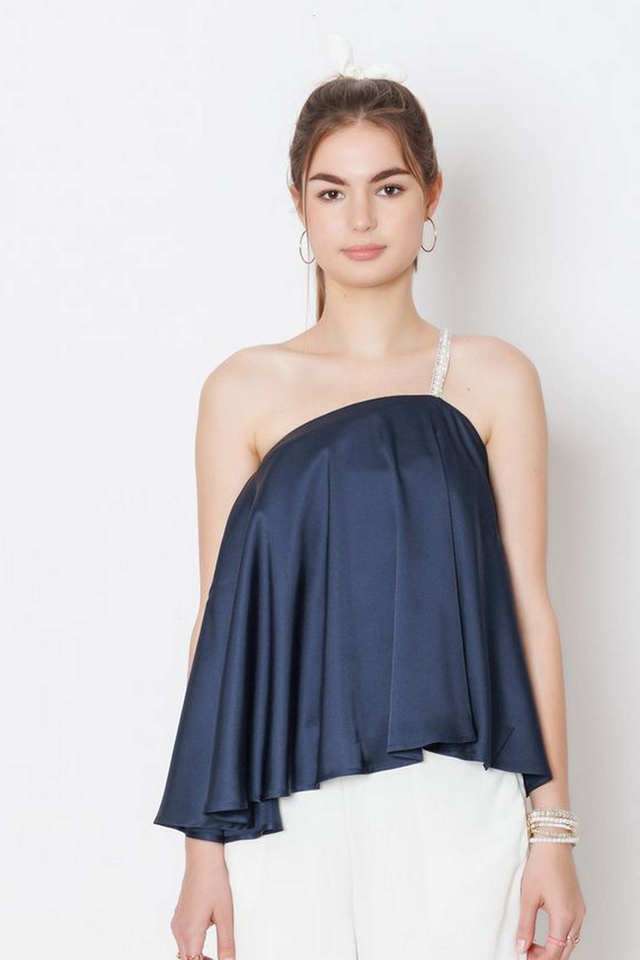 zink london Solid Polyester One Shoulder Women Top-picture-40