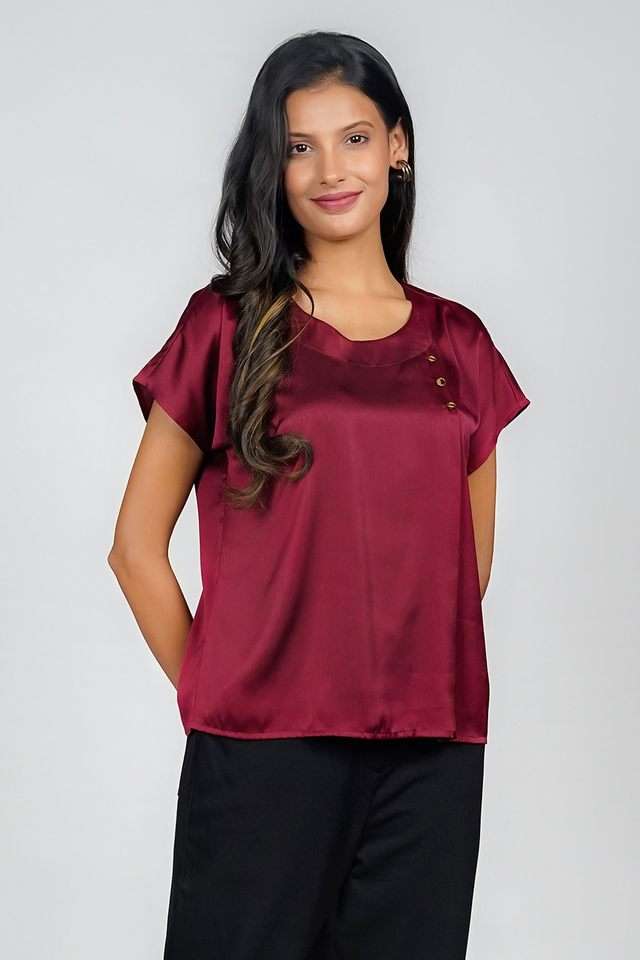 zink london Solid Polyester Round Neck Women Top-picture-33