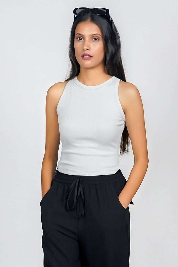 Solid-Cotton-Halter-Neck-Women-s-Top