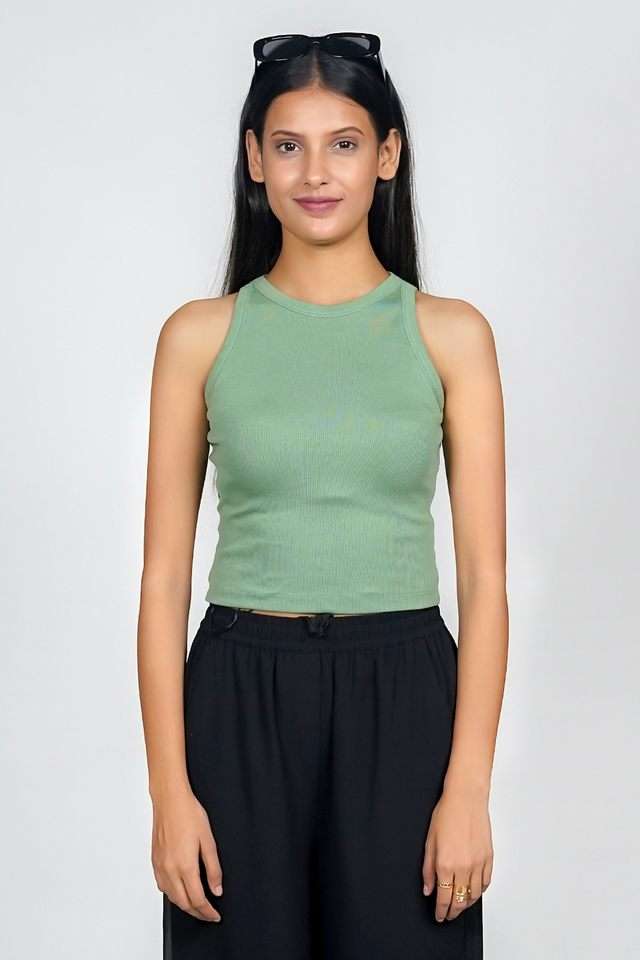 zink london Solid Cotton Halter Neck Women Top-picture-21