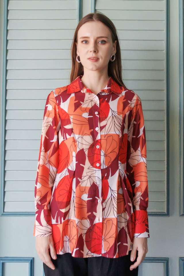 zink london Abstract Collared Polyester Women Casual Wear Shirt-picture-36