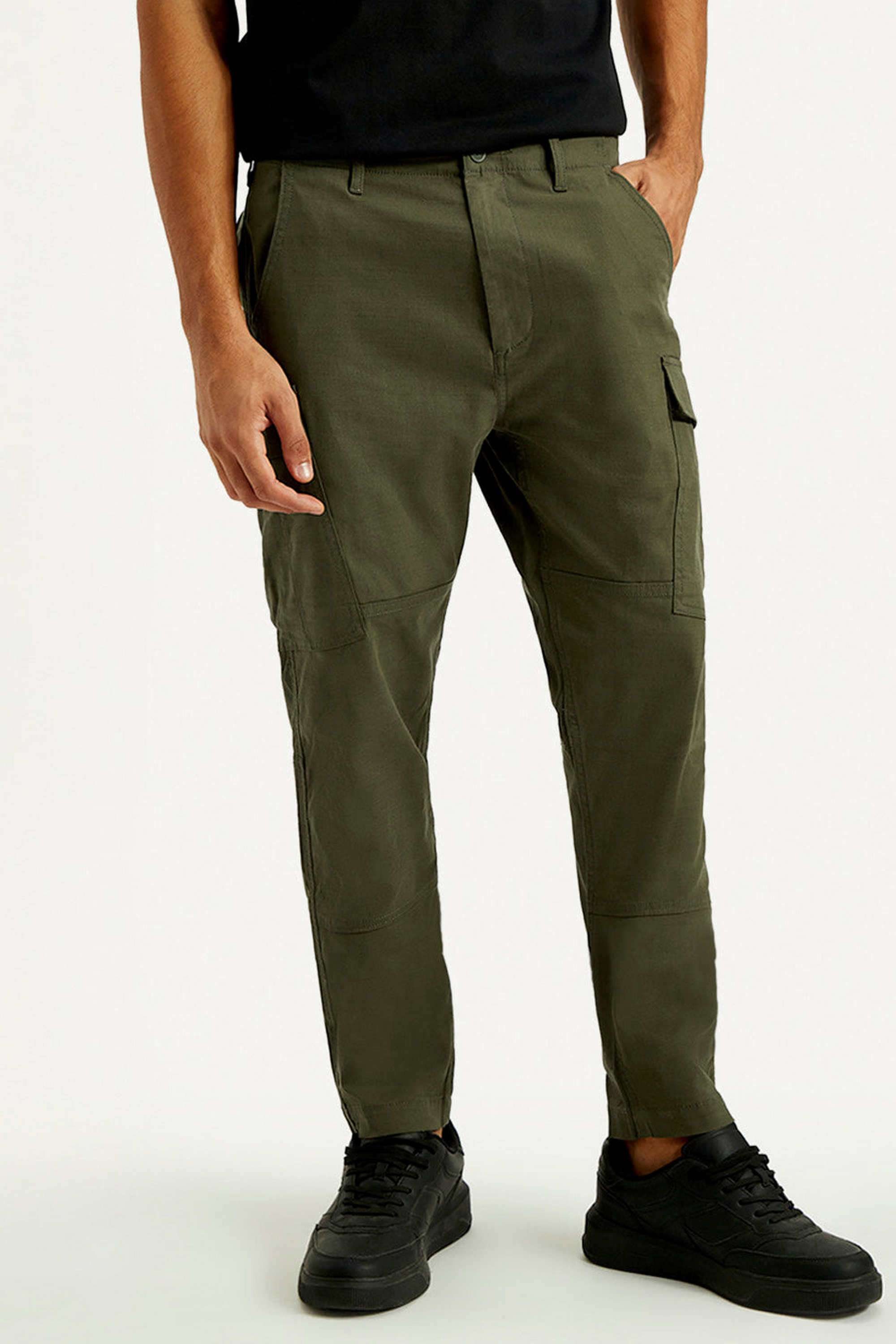 Solid-Cotton-Slim-Fit-Men-s-Trousers