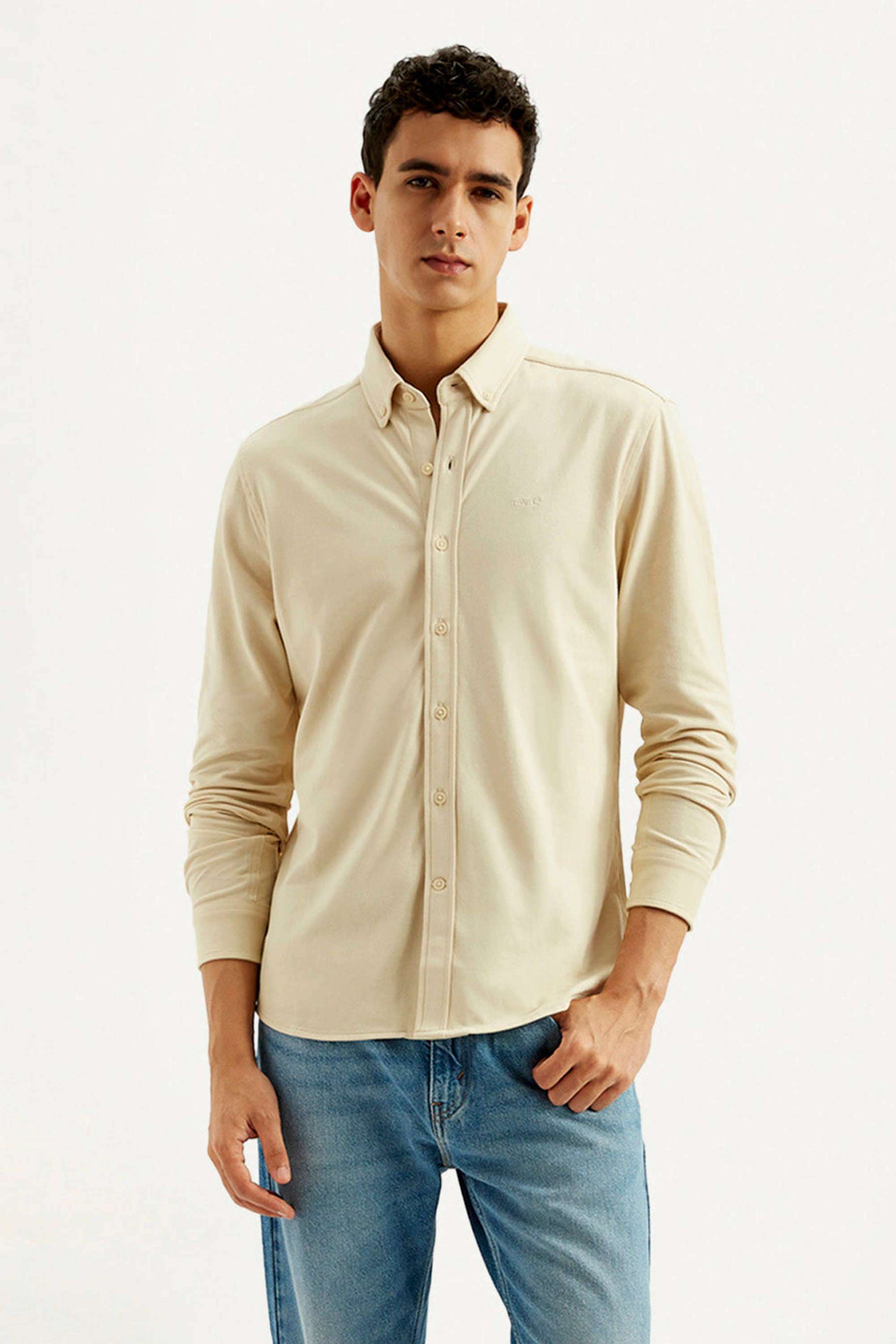 Solid-Cotton-Slim-Fit-Men-s-Casual-Shirts