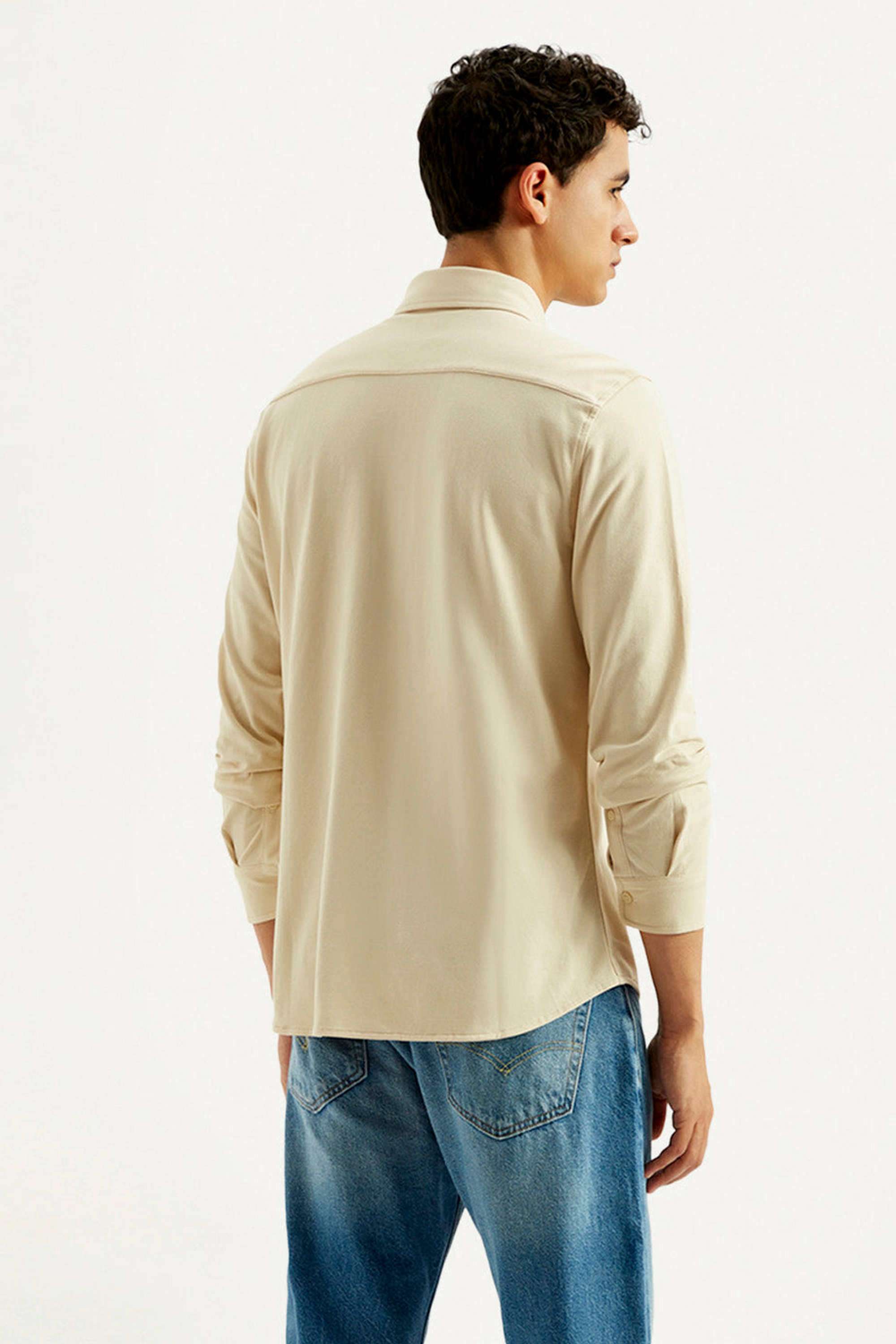 Solid-Cotton-Slim-Fit-Men-s-Casual-Shirts