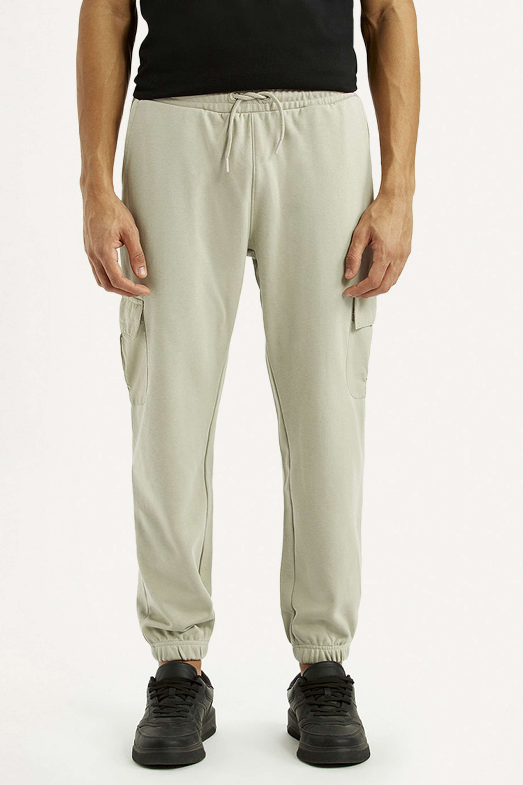 Solid-Cotton-Blend-Relaxed-Fit-Men-s-Trousers