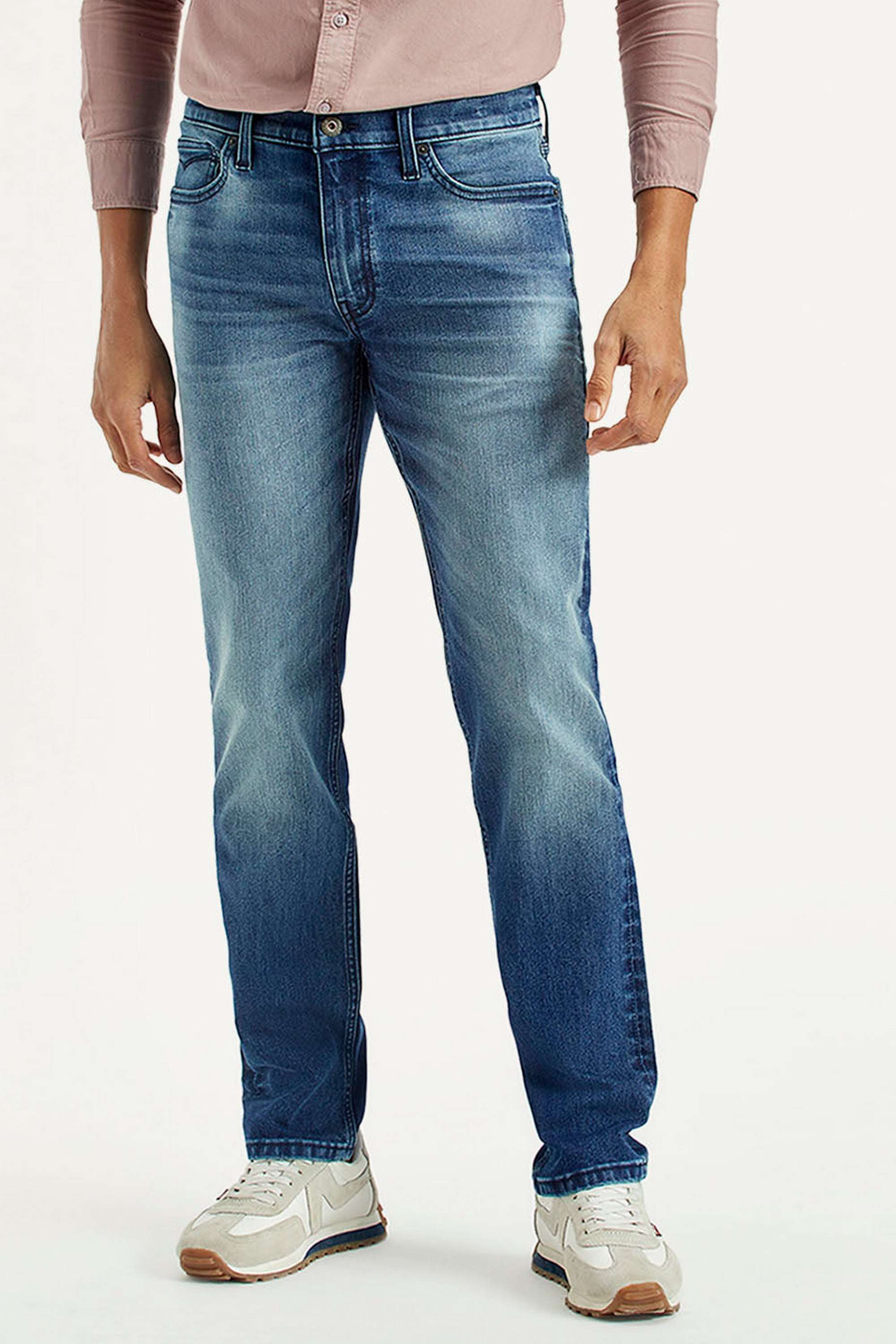 Light-Wash-Solid-Slim-Fit-Men-s-Jeans