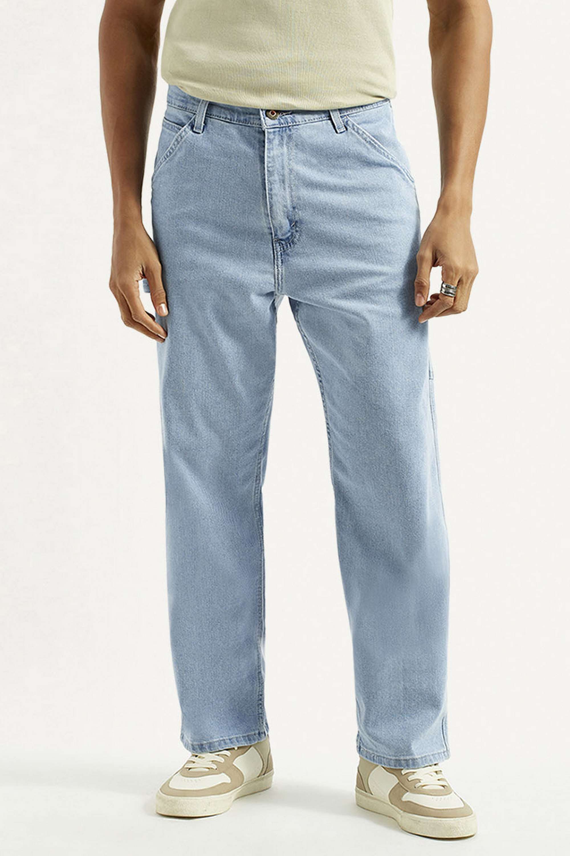 Solid-Cotton-Blend-Relaxed-Fit-Men-s-Jeans