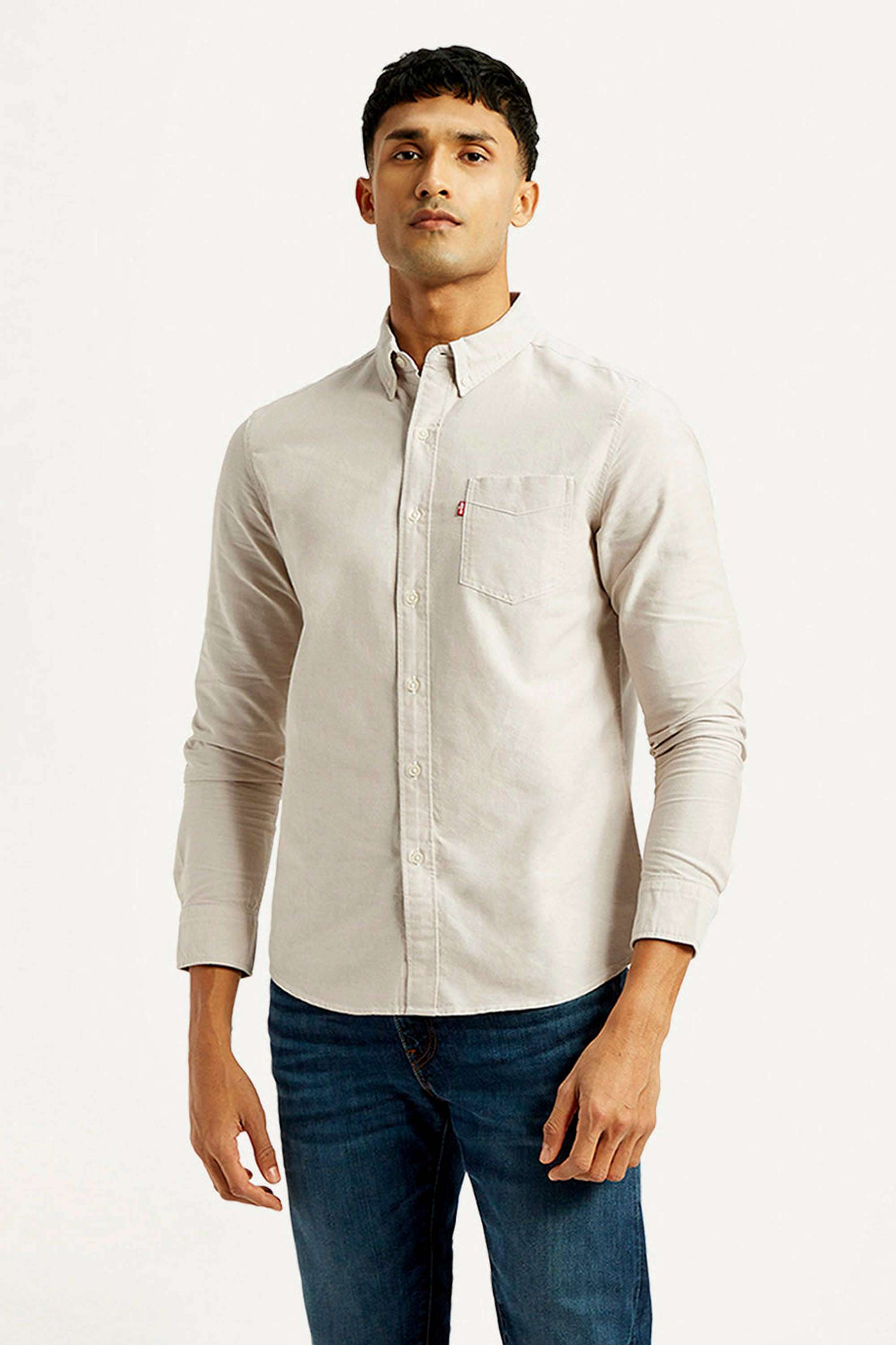Solid-Cotton-Slim-Fit-Men-s-Casual-Shirts