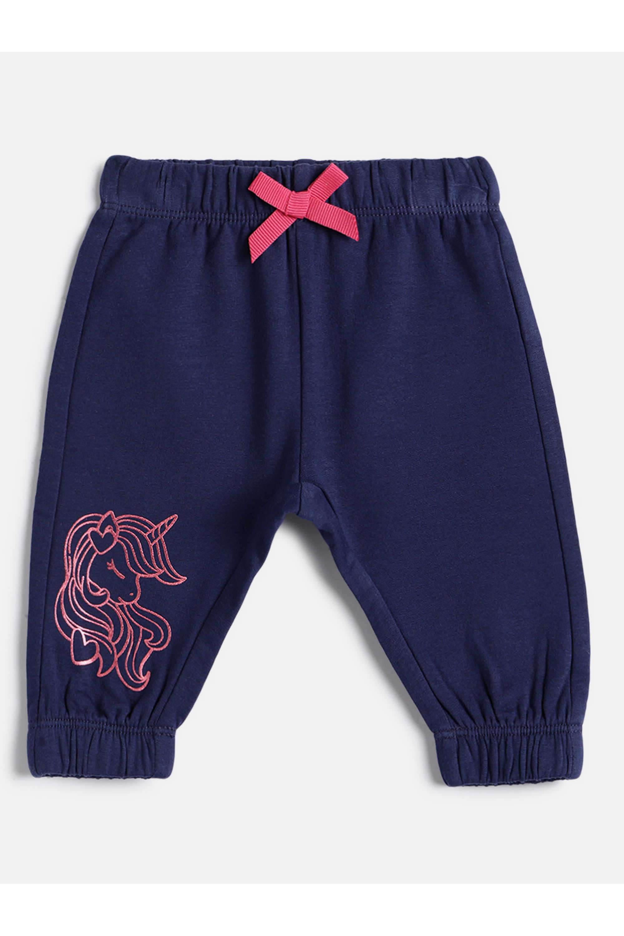 Printed-Cotton-Blend-Regular-Fit-Infant-Girls-Joggers