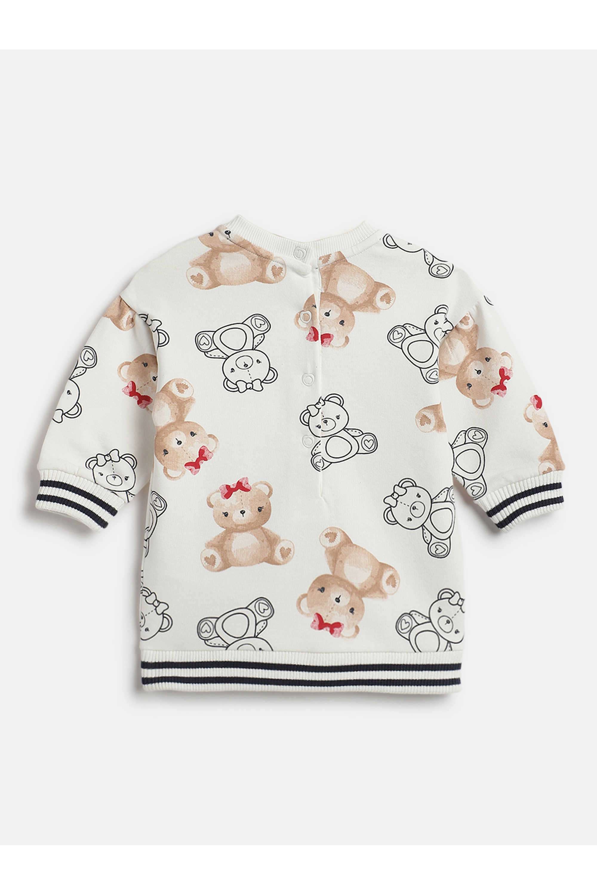 Printed-Cotton-Blend-Round-Neck-Girls-Casual-Wear-Dress