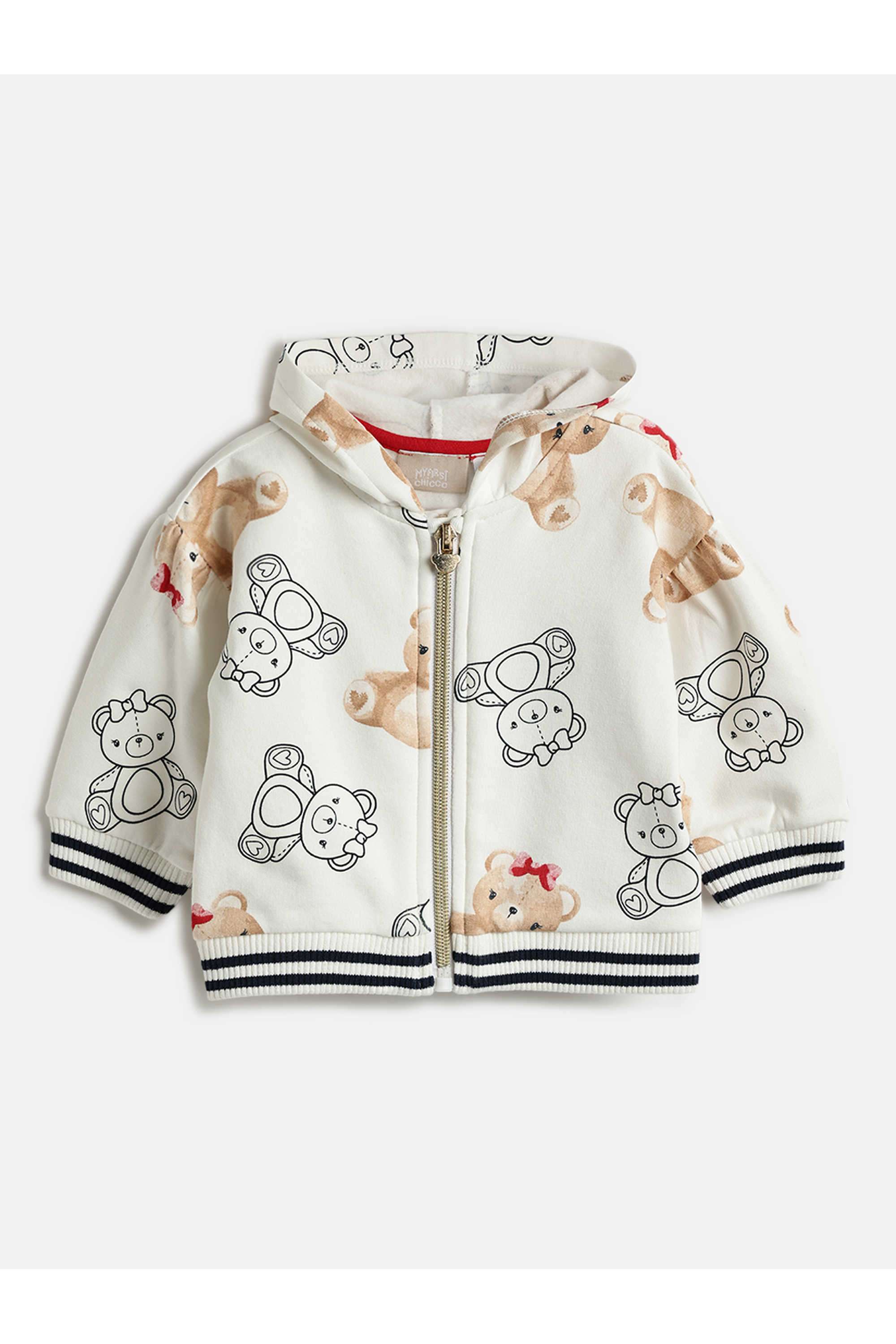 Printed-Cotton-Blend-Hooded-Infant-Girls-Cardigan