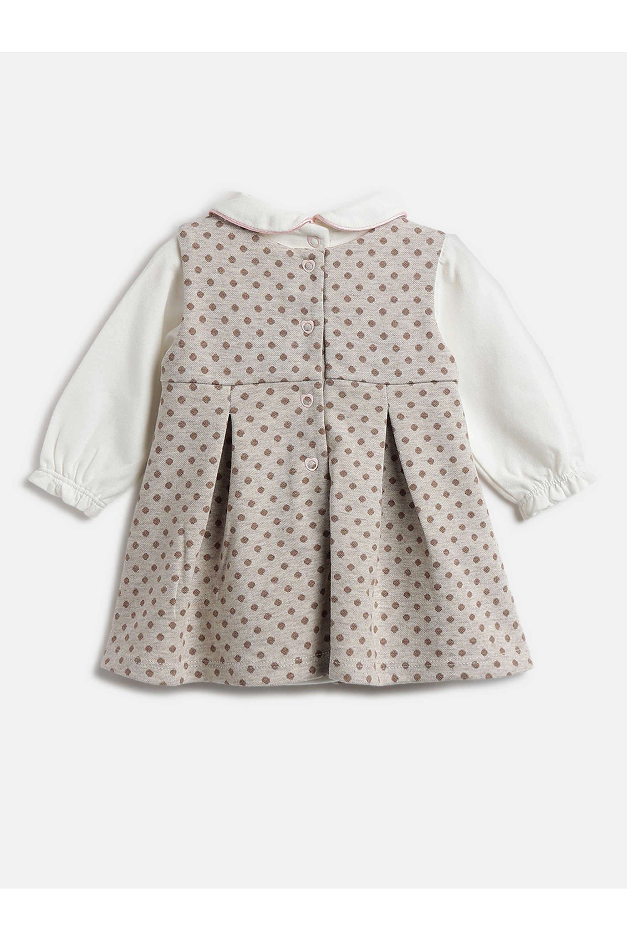 Solid-Cotton-Blend-Collared-Infant-Girls-Clothing-Set