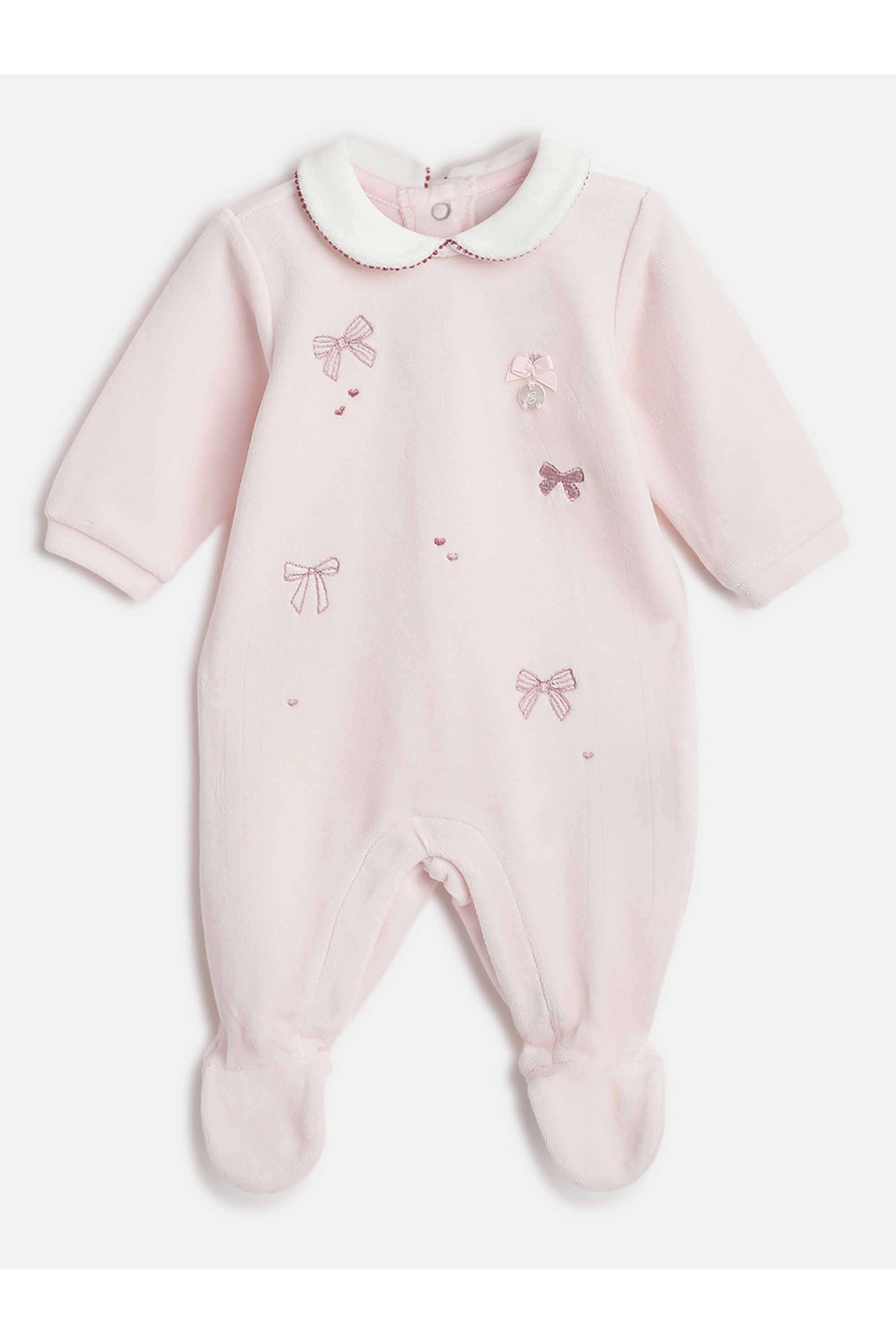 Embellished-Cotton-Blend-Collared-Infant-Girls-Bodysuit