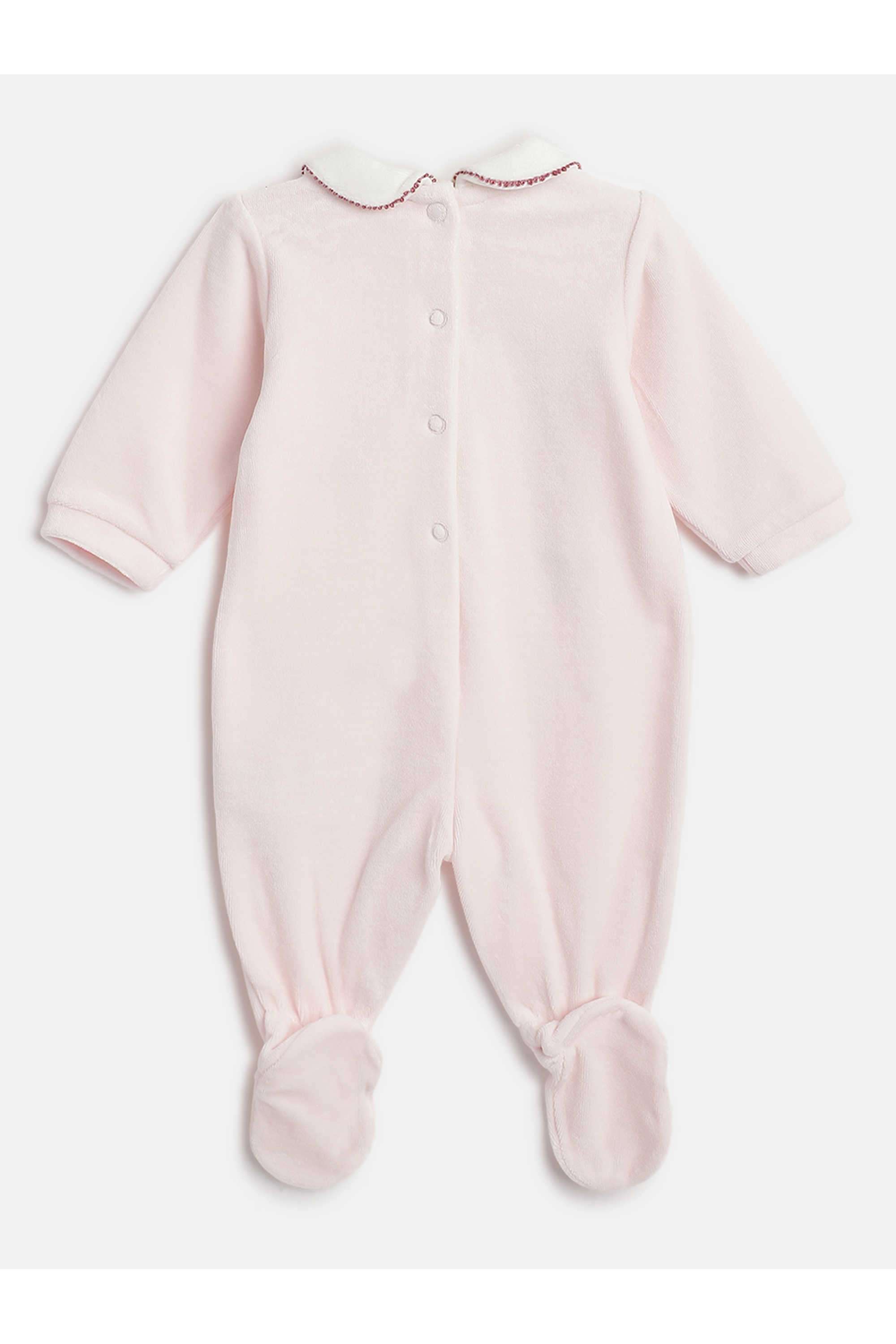 Embellished-Cotton-Blend-Collared-Infant-Girls-Bodysuit