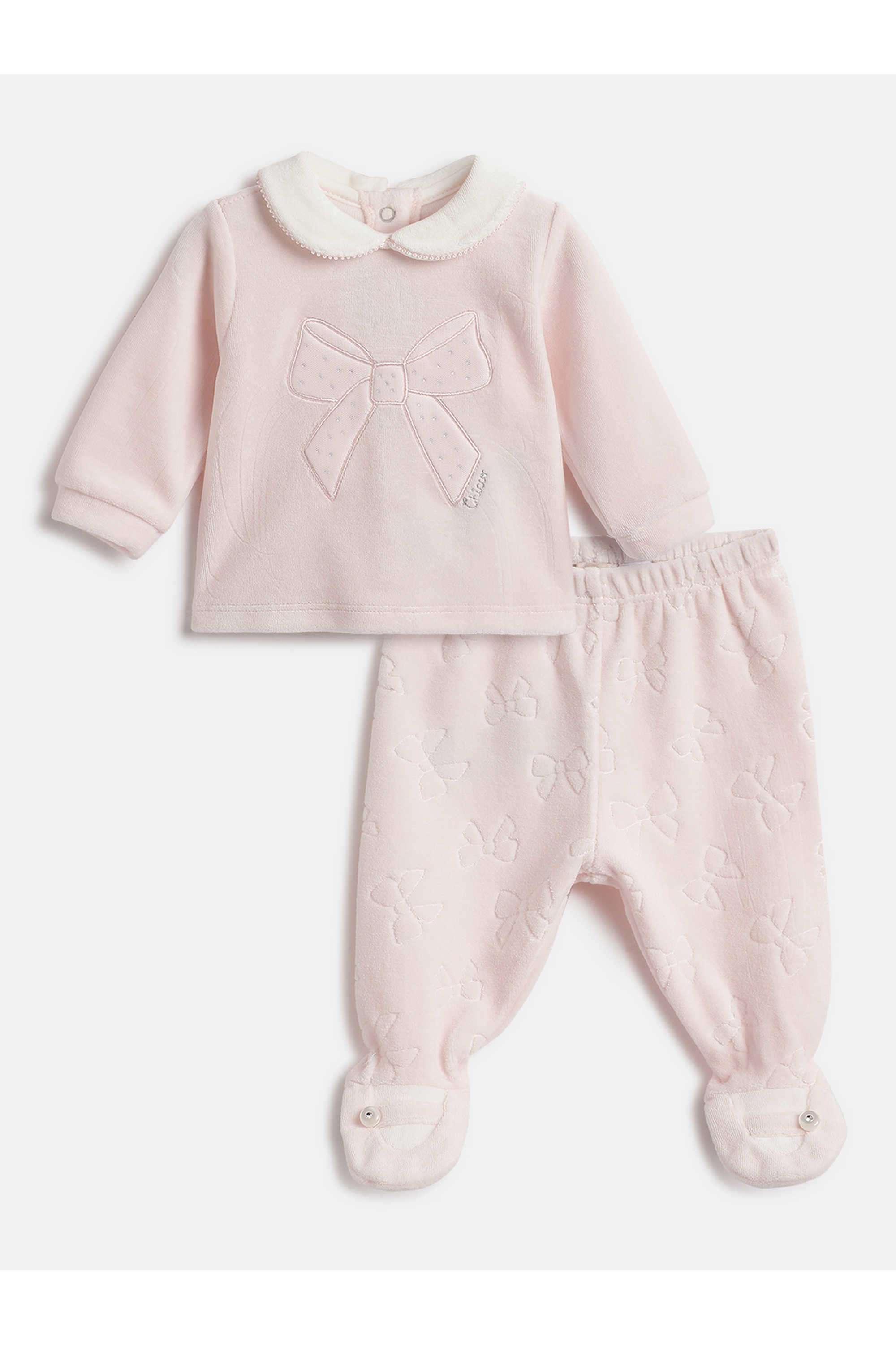 Printed-Cotton-Blend-Collared-Infant-Girls-Clothing-Set