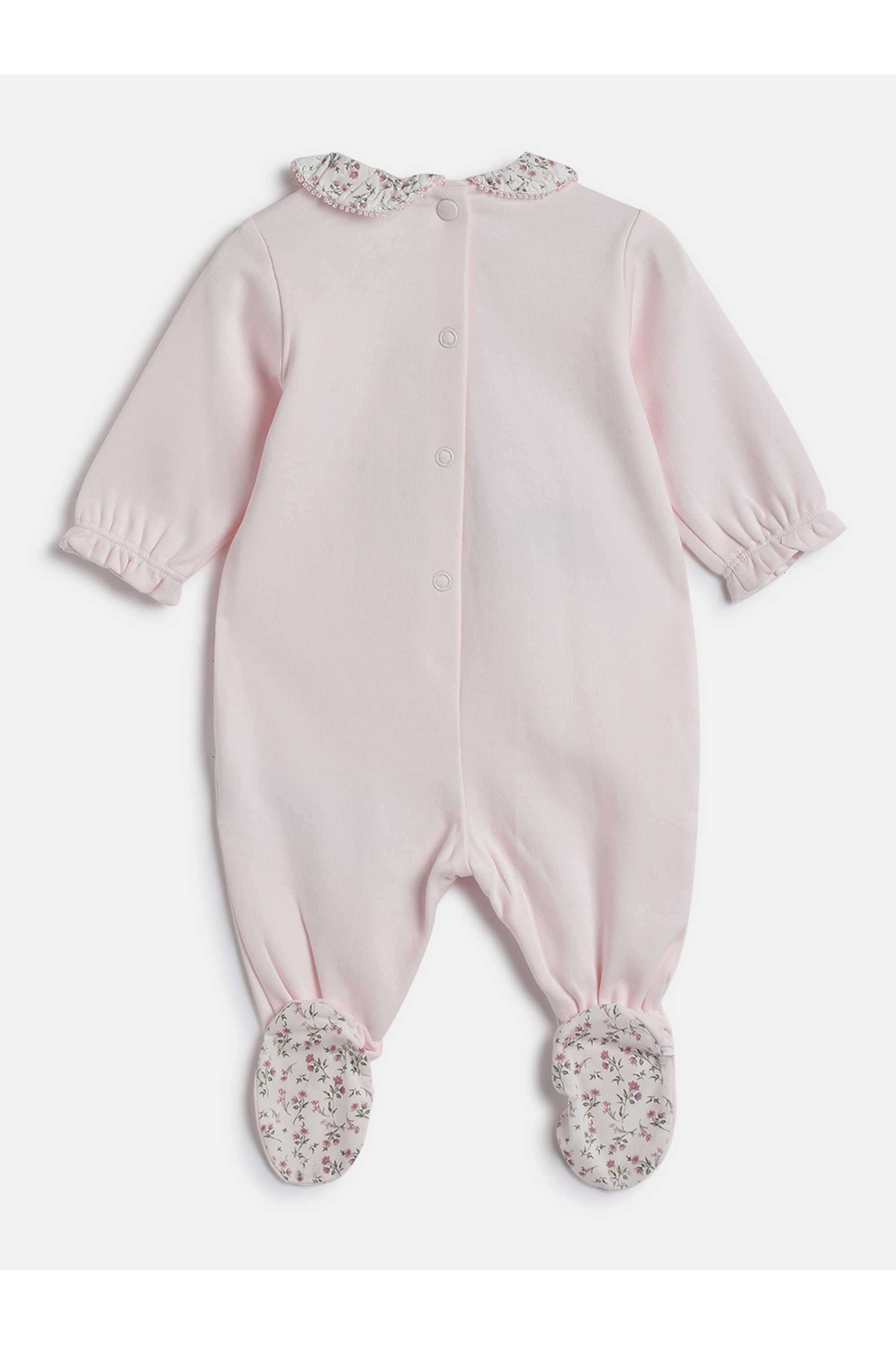 Embroidered-Cotton-Round-Neck-Infant-Girls-Bodysuit