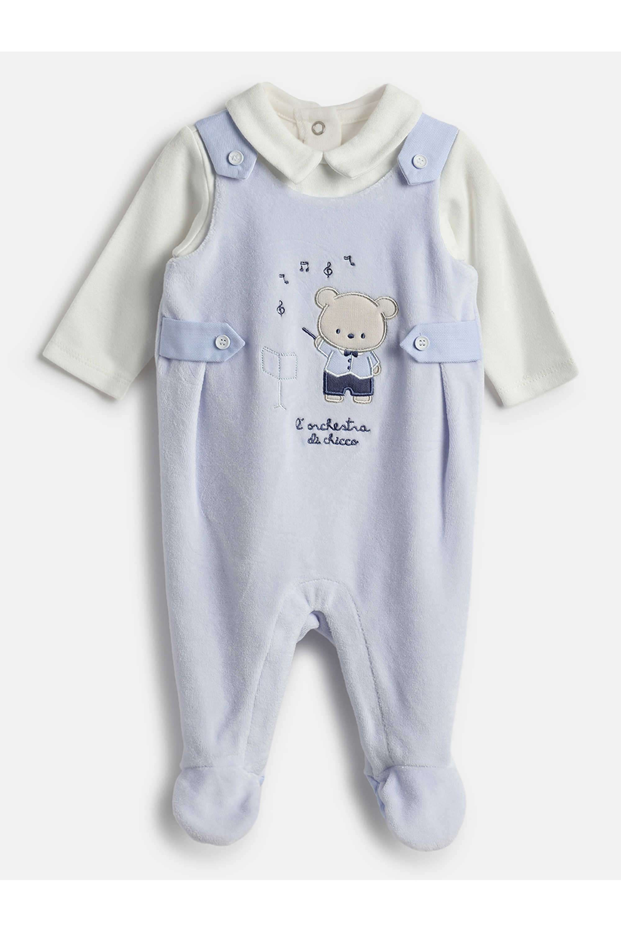 Embroidered-Cotton-Blend-Collared-Infant-Boys-Clothing-Set