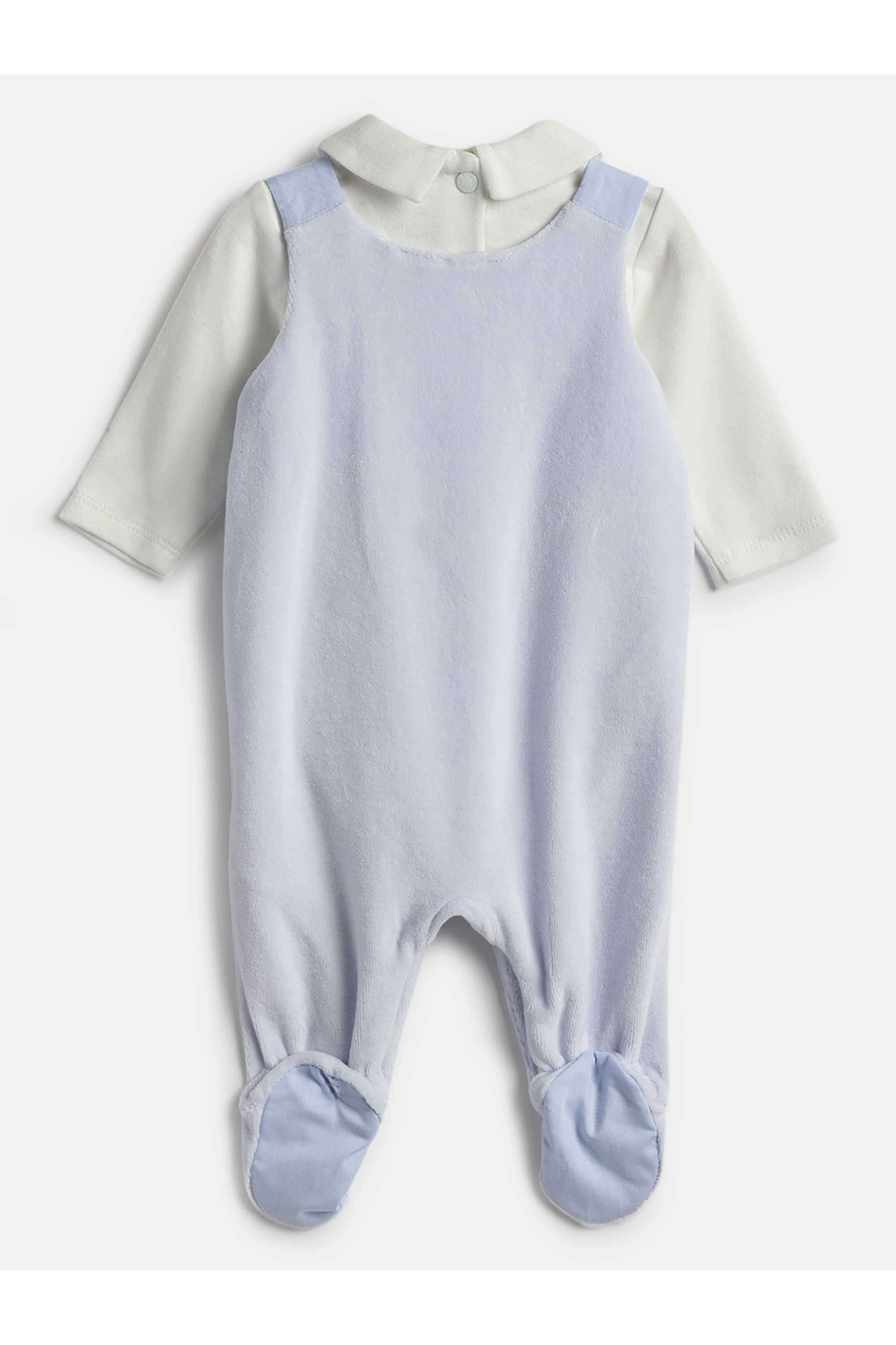 Embroidered-Cotton-Blend-Collared-Infant-Boys-Clothing-Set