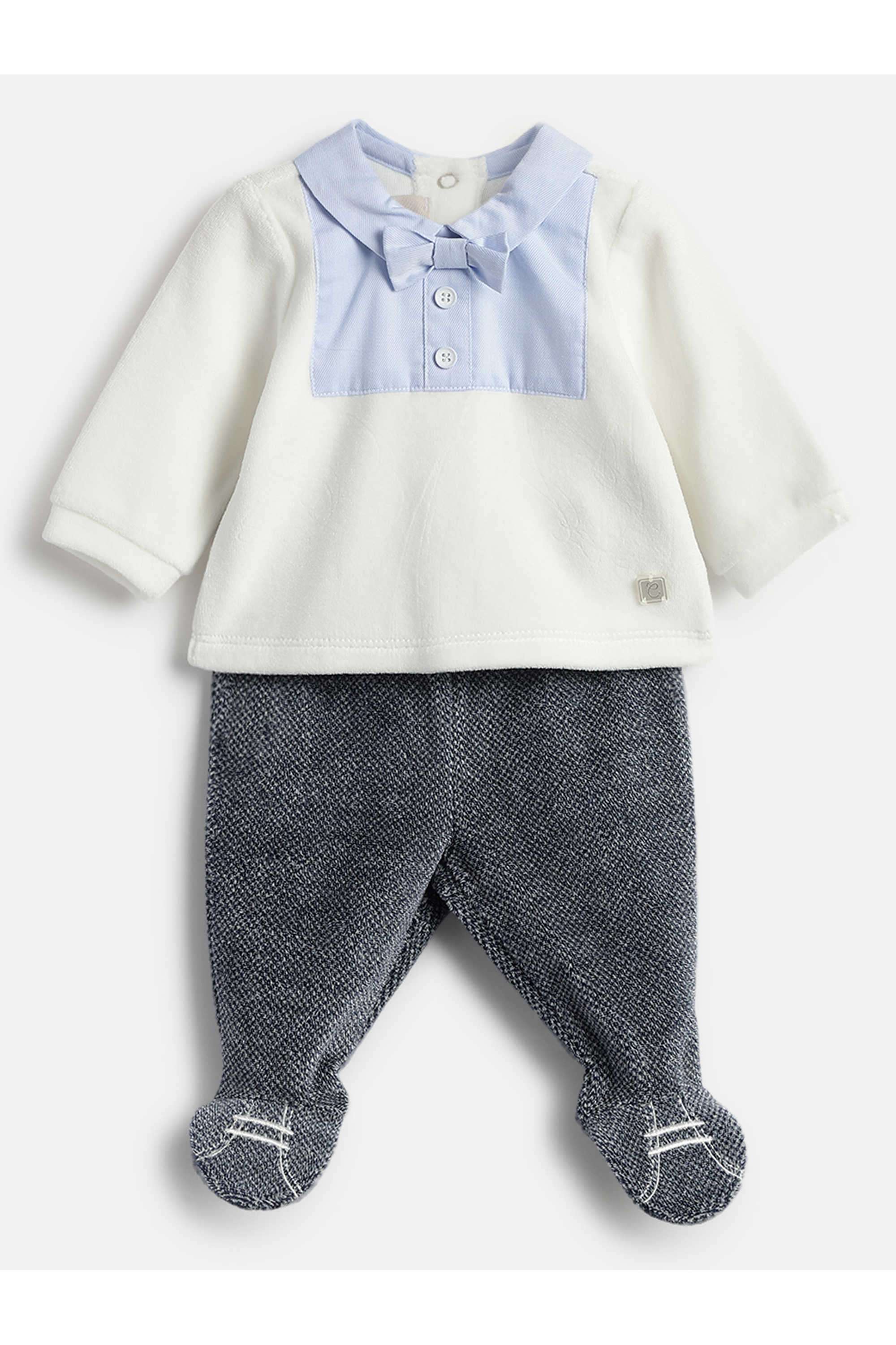 Color-Block-Cotton-Blend-Collared-Infant-Boys-Clothing-Set