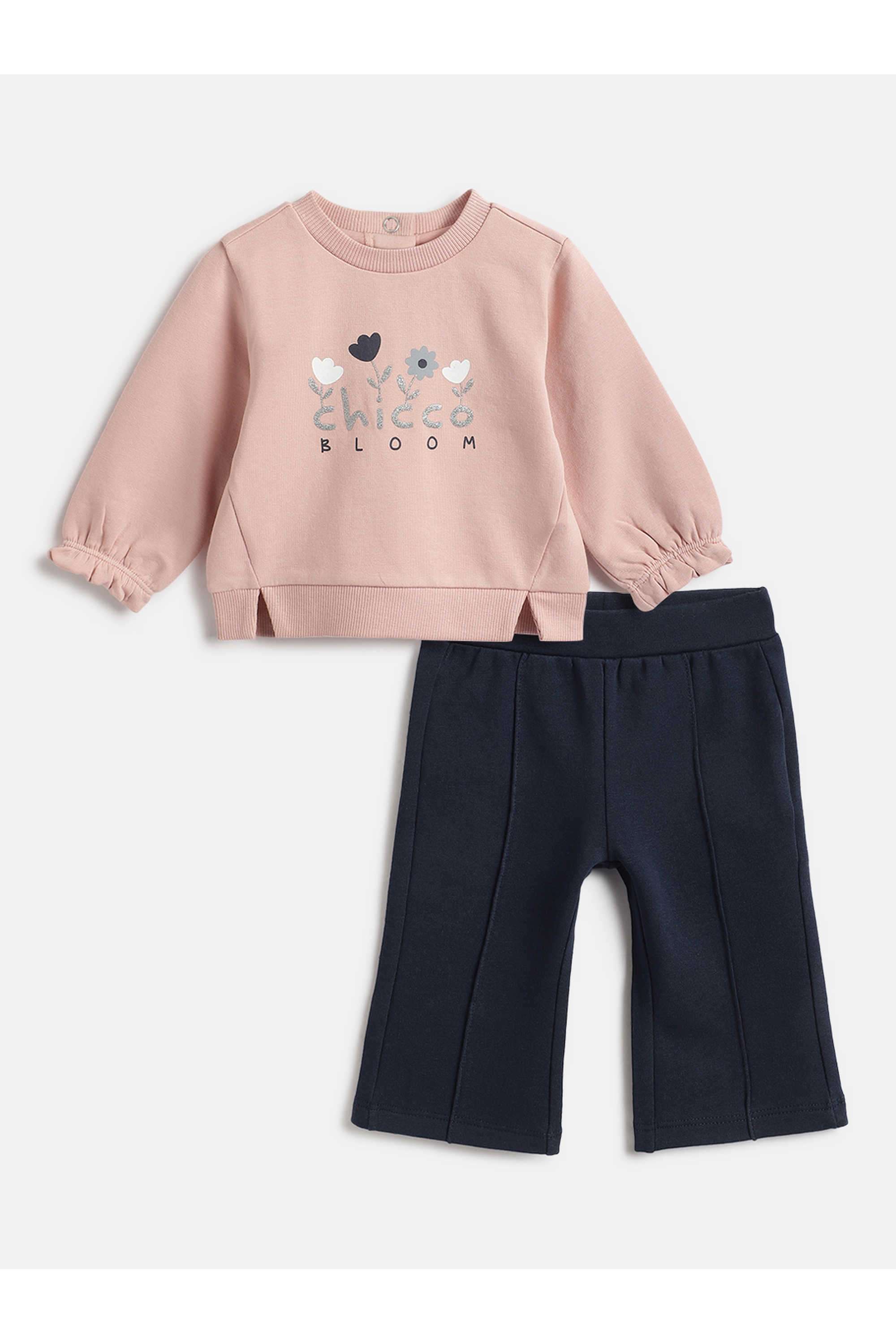 Graphic-Print-Cotton-Blend-Round-Neck-Infant-Girls-Clothing-Set