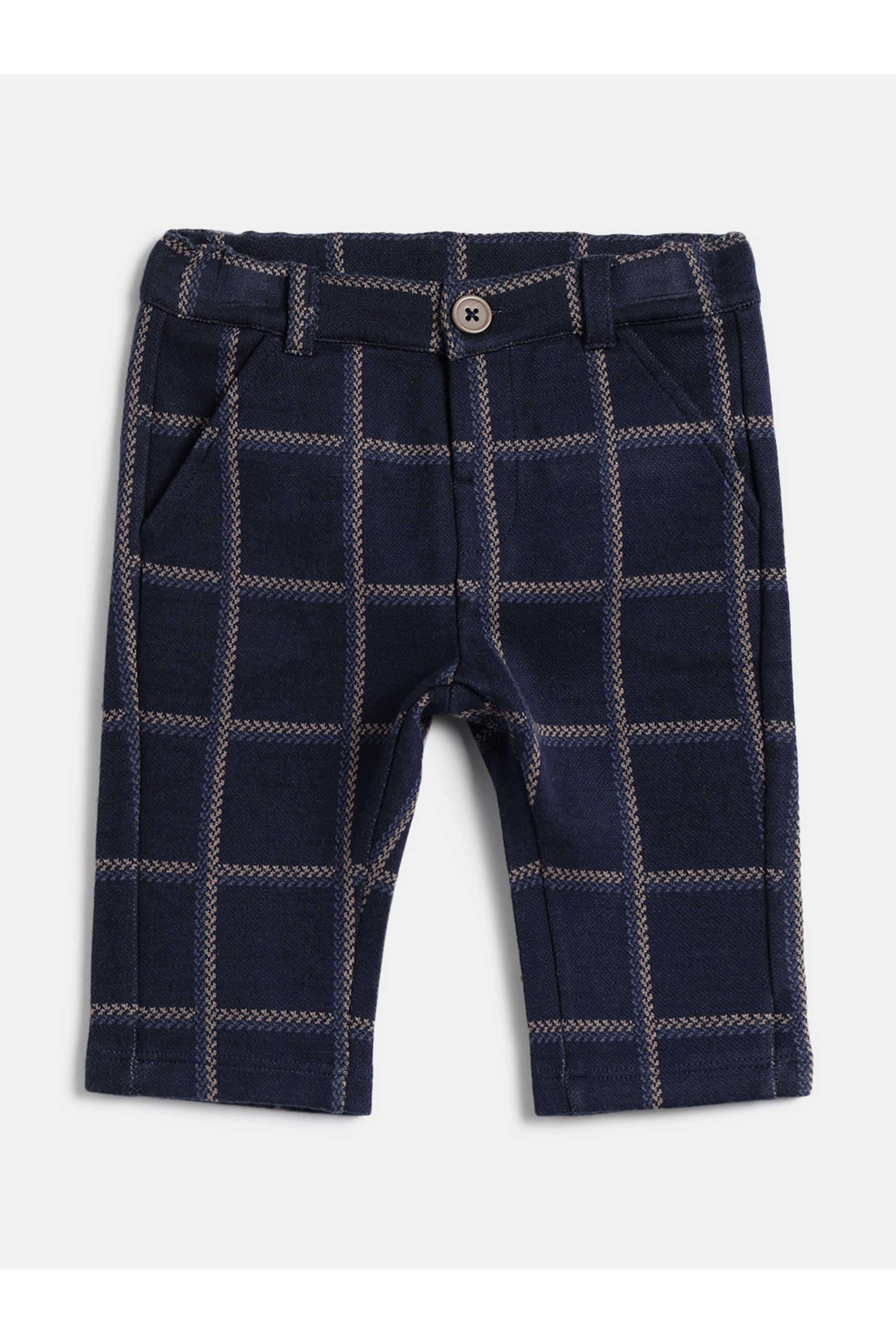 Checks-Cotton-Blend-Regular-Fit-Infant-Boys-Trousers