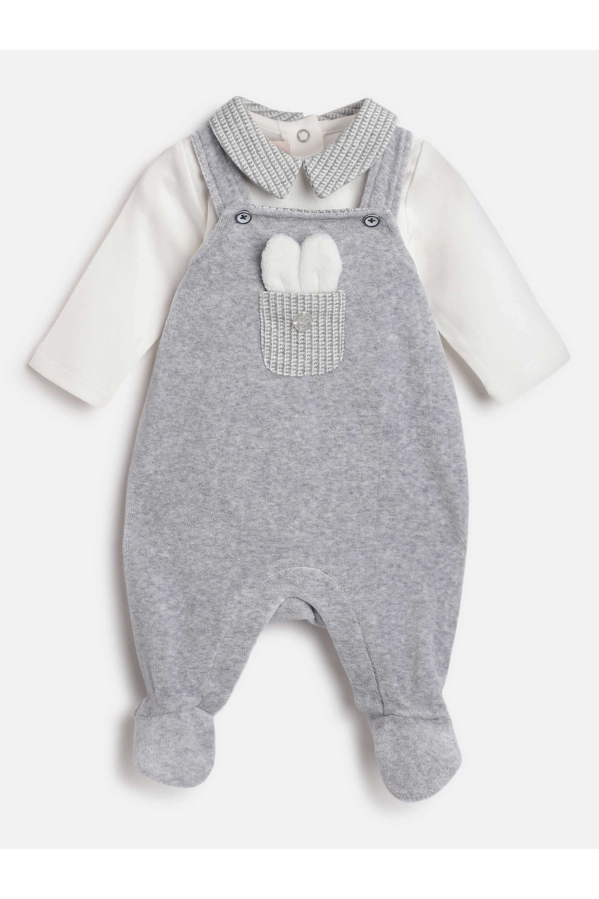 Solid-Cotton-Blend-Collared-Infant-Boys-Clothing-Set