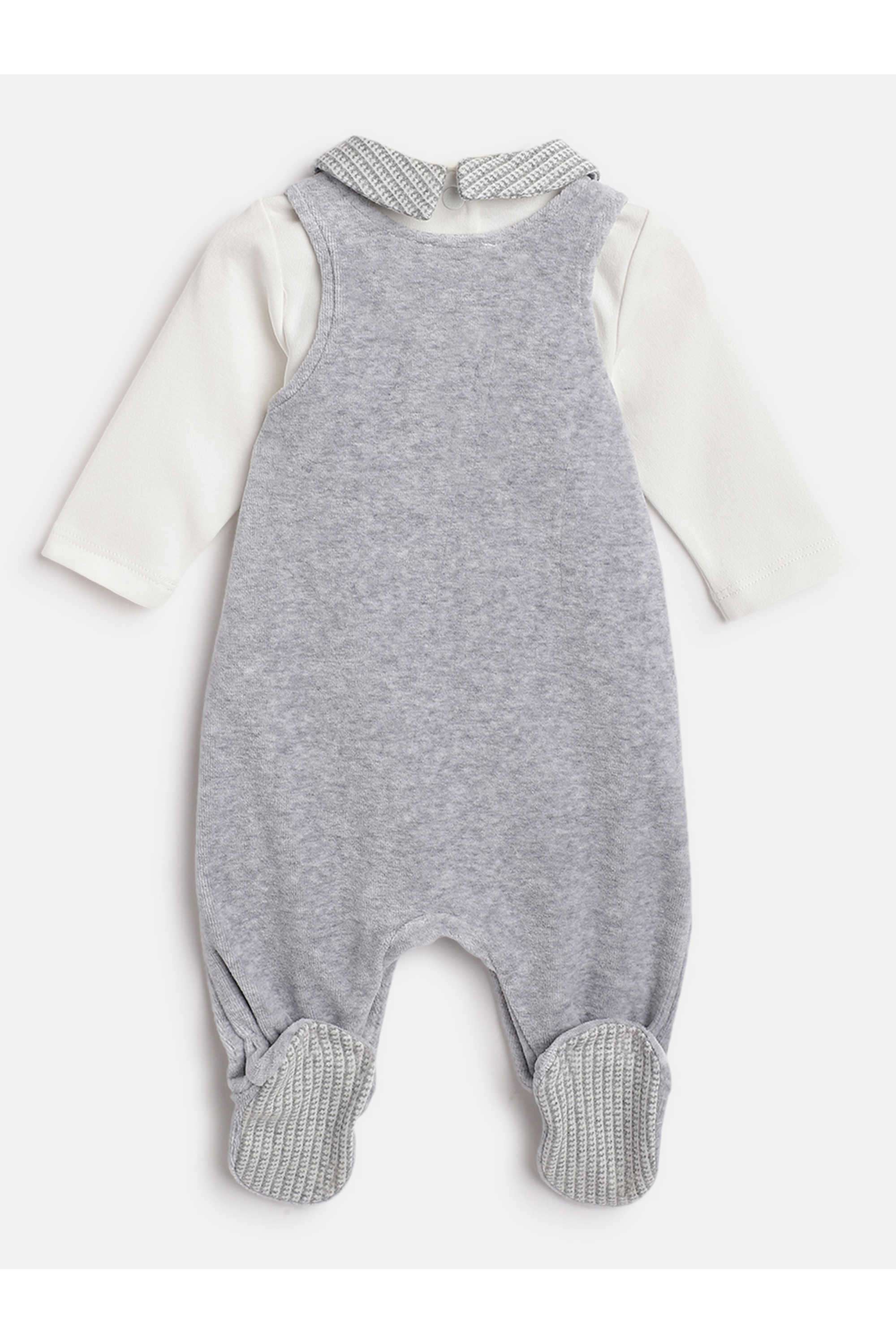 Solid-Cotton-Blend-Collared-Infant-Boys-Clothing-Set