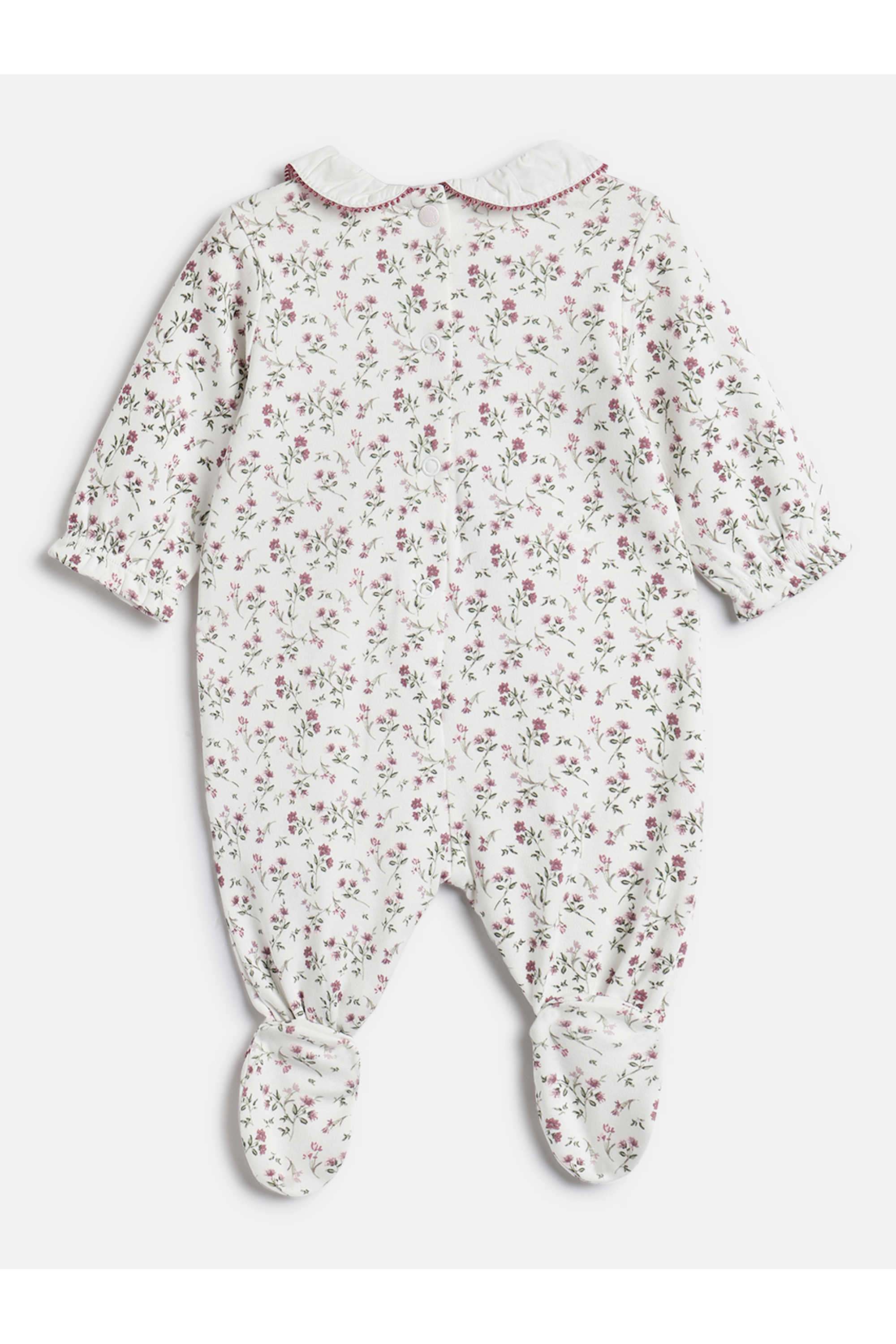 Floral-Cotton-Round-Neck-Infant-Girls-Bodysuit