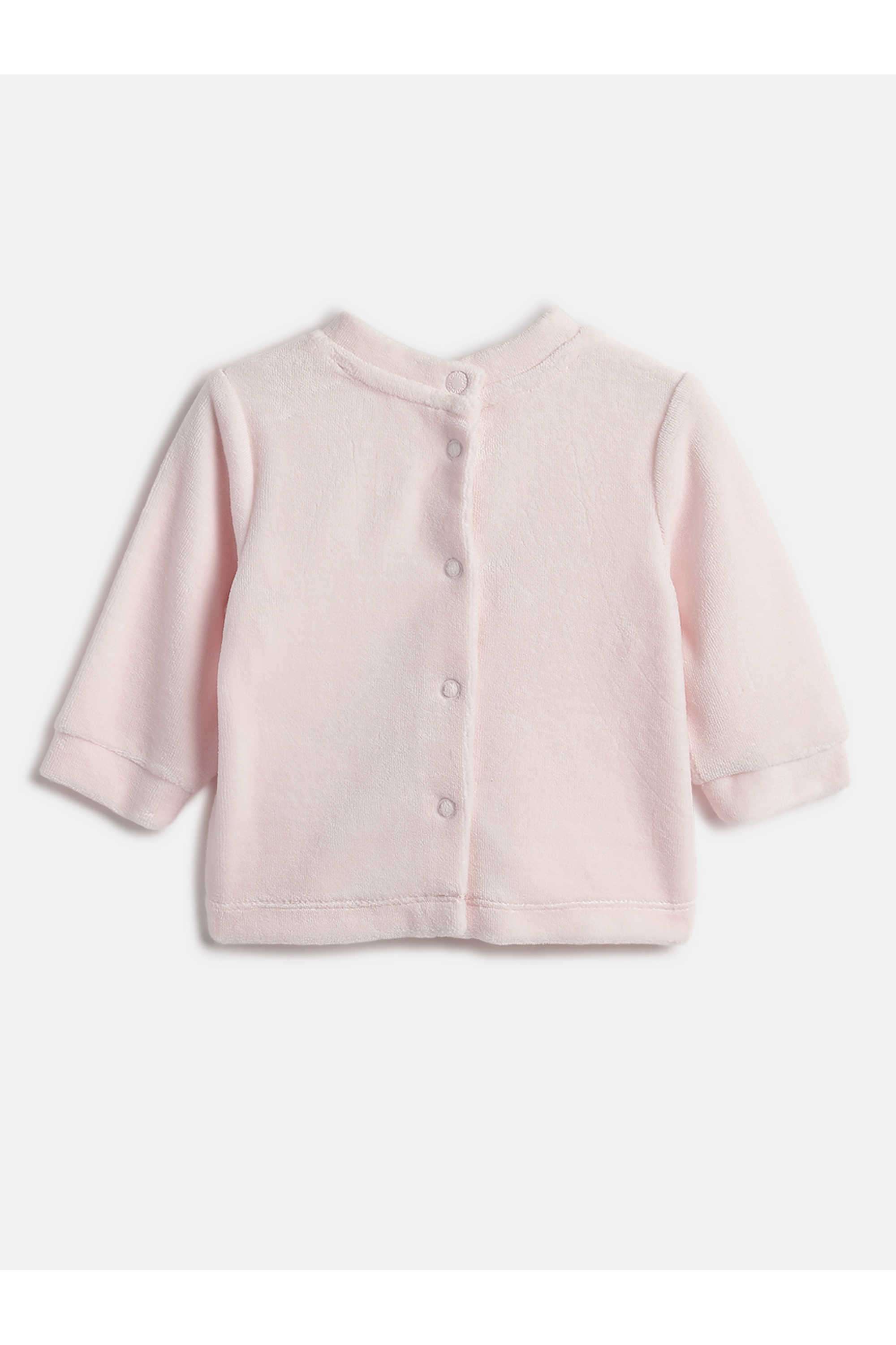 Typographic-Cotton-Blend-Round-Neck-Infant-Girls-Clothing-Set