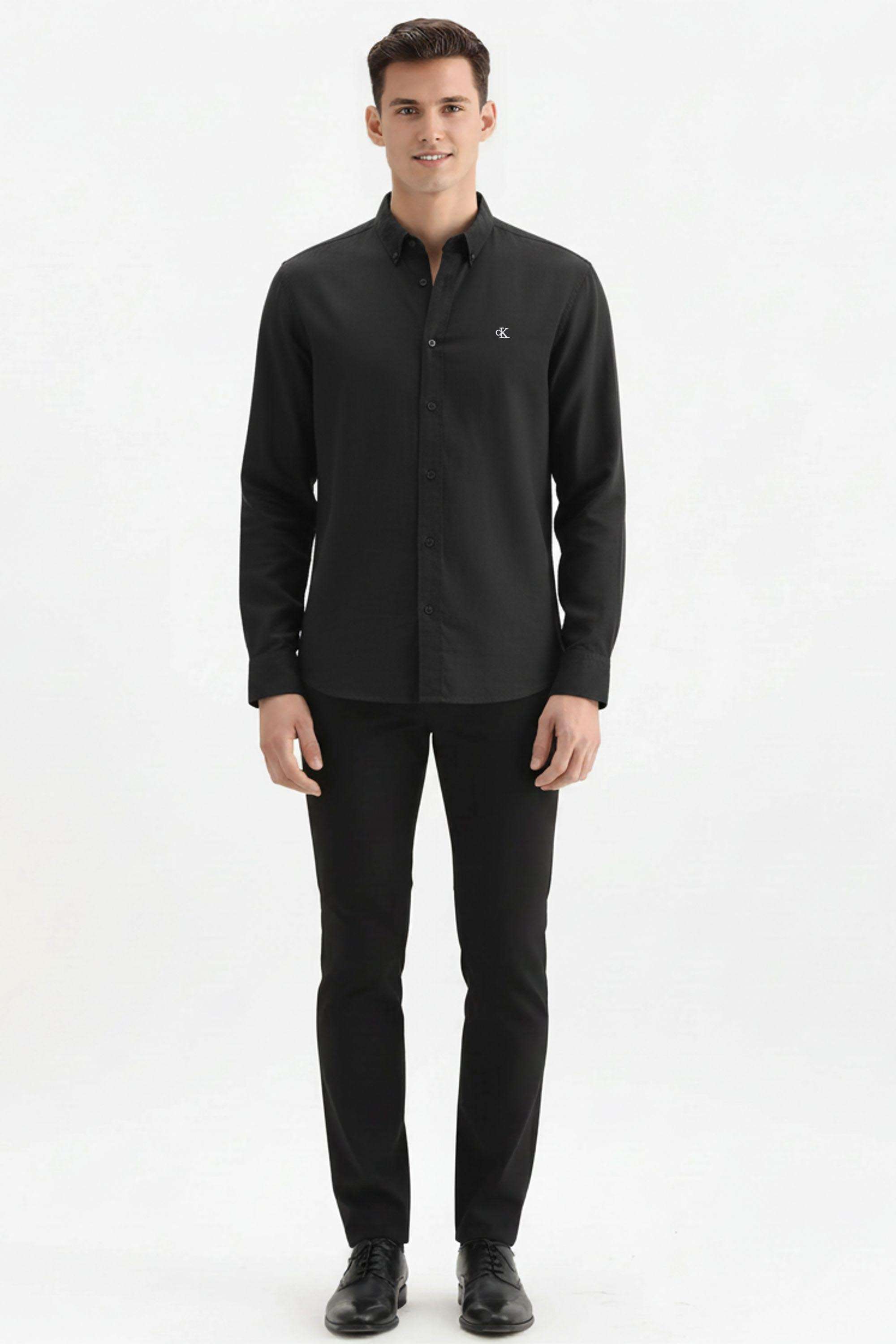 Solid-Blended-Fabric-Regular-Fit-Men-s-Casual-Shirt