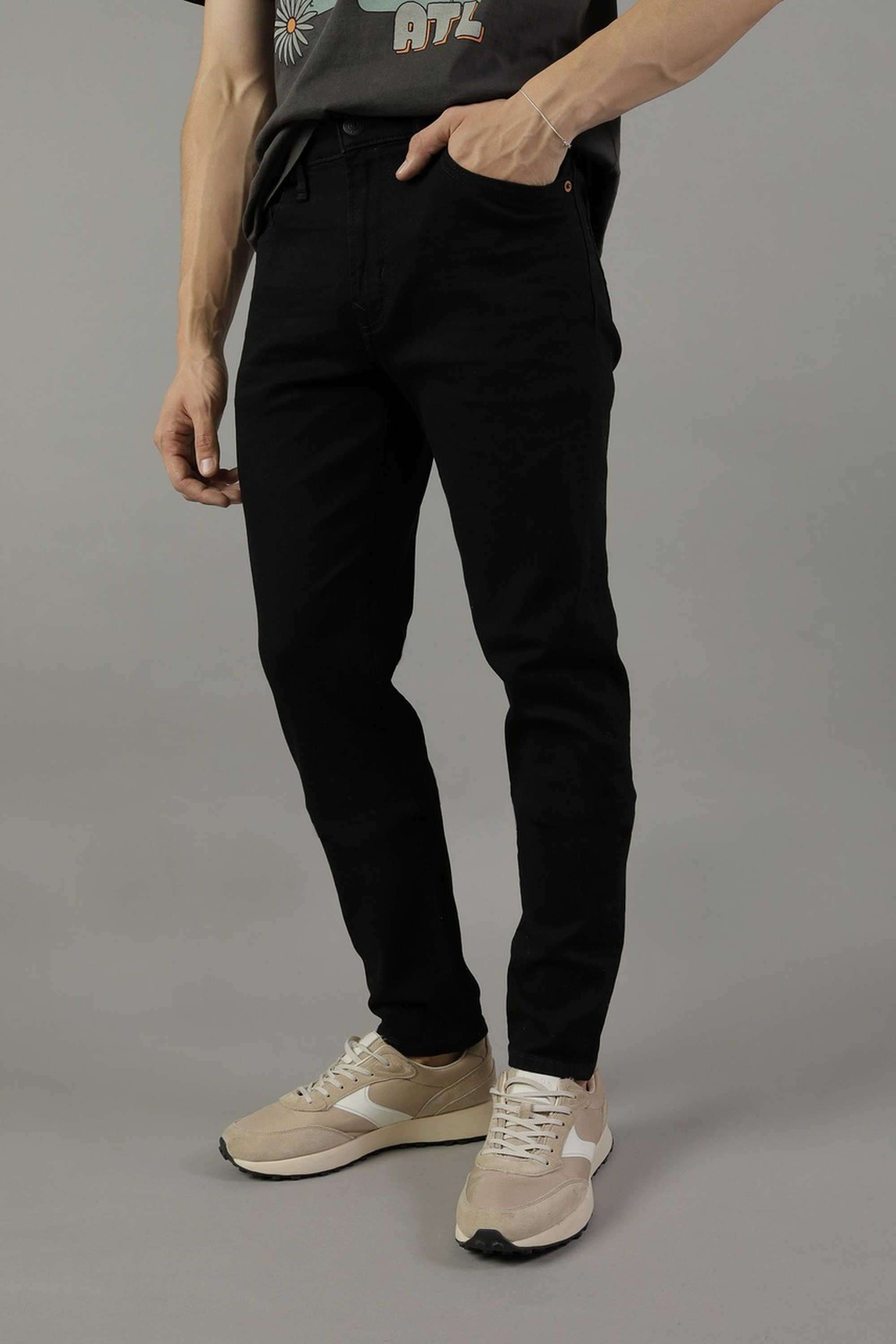 Solid-Blended-Fabric-Skinny-Fit-Men-s-Jeans