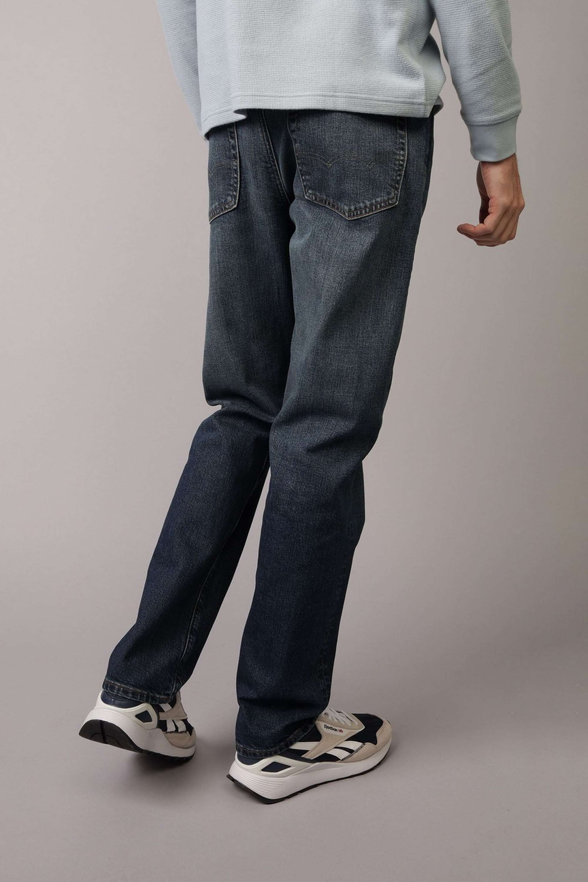 Light-Wash-Cotton-Stretch-Straight-Fit-Men-s-Jeans