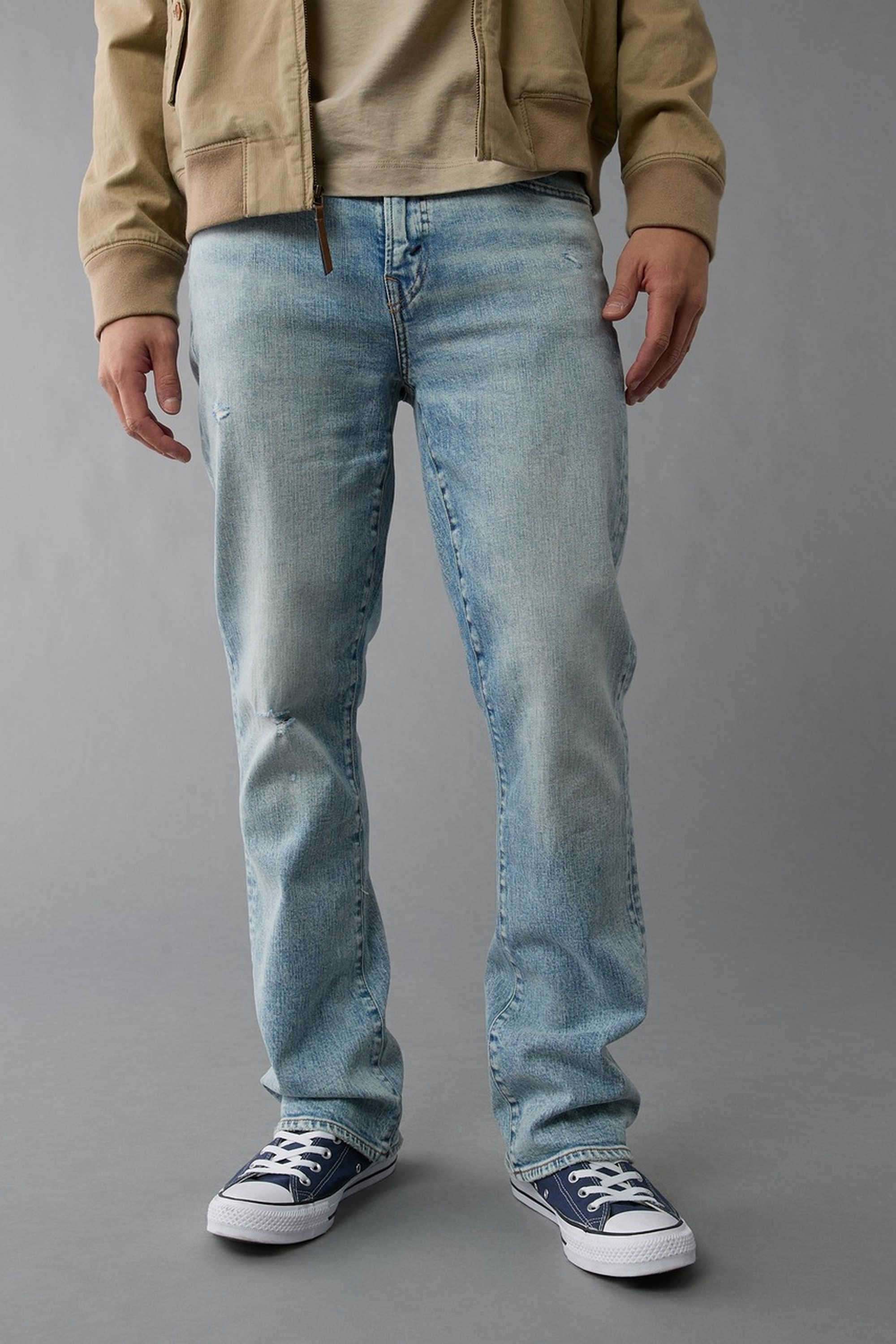 Solid-Blended-Fabric-Bootcut-Fit-Men-s-Jeans