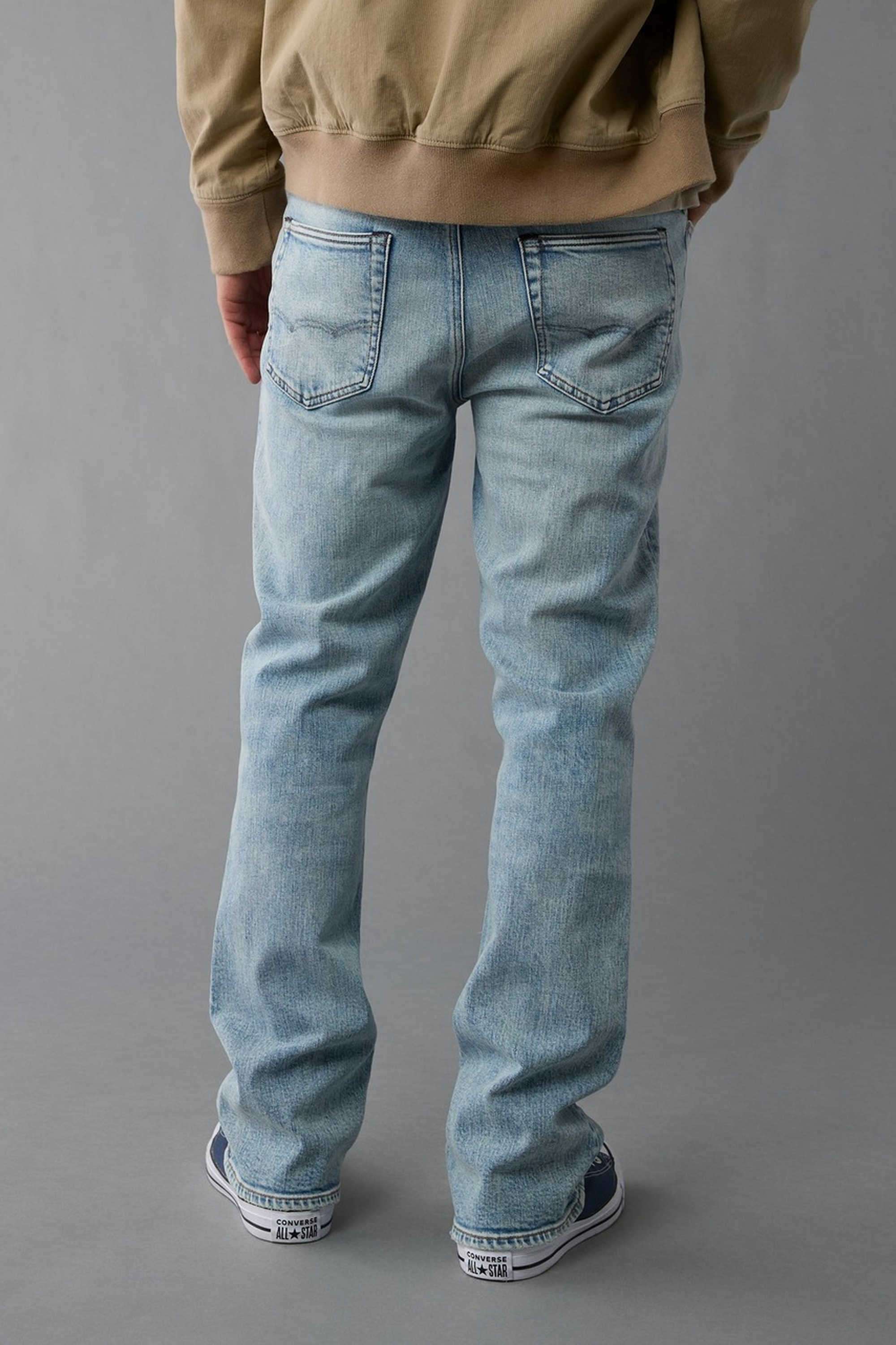 Solid-Blended-Fabric-Bootcut-Fit-Men-s-Jeans