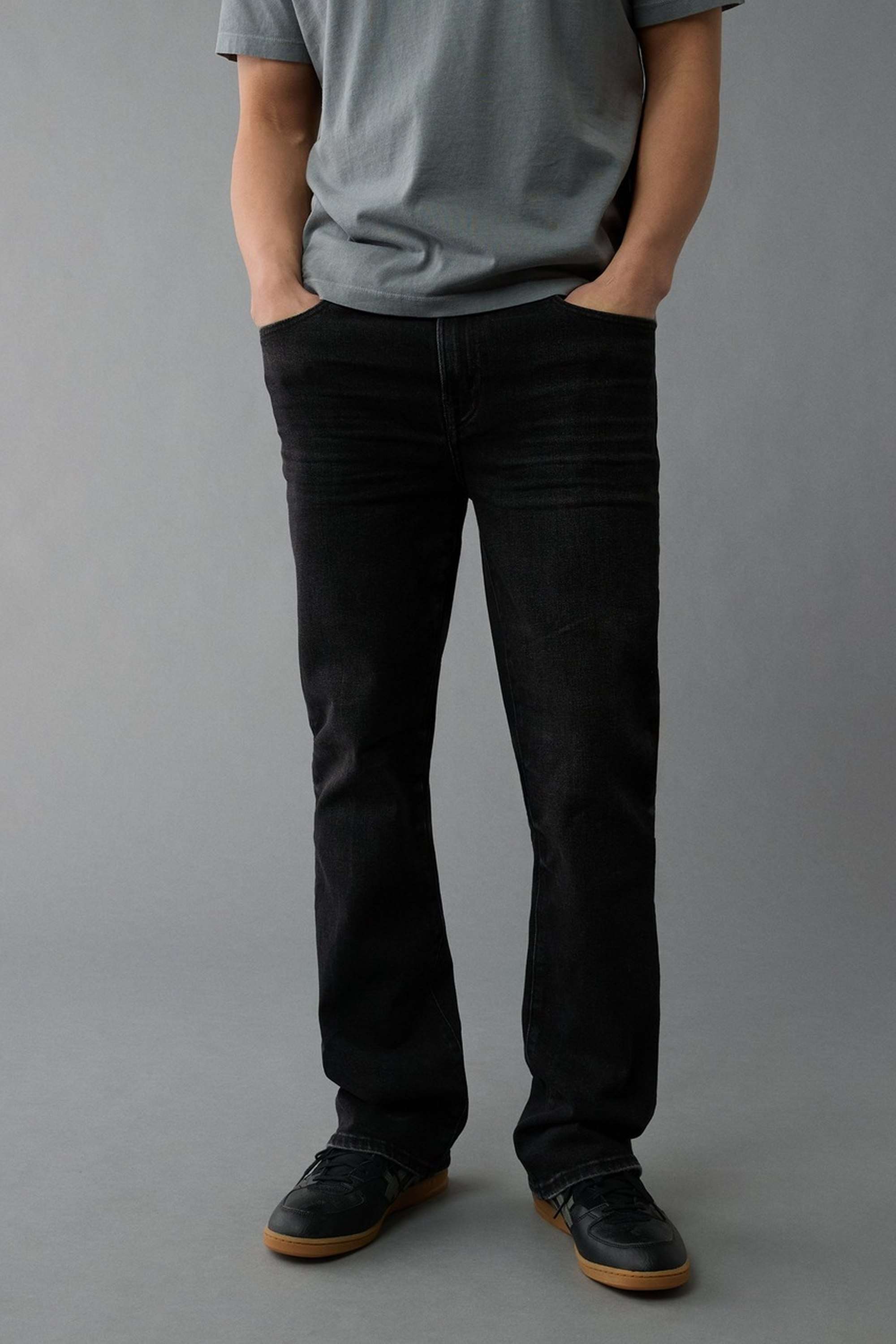 Light-Wash-Cotton-Stretch-Bootcut-Fit-Men-s-Jeans