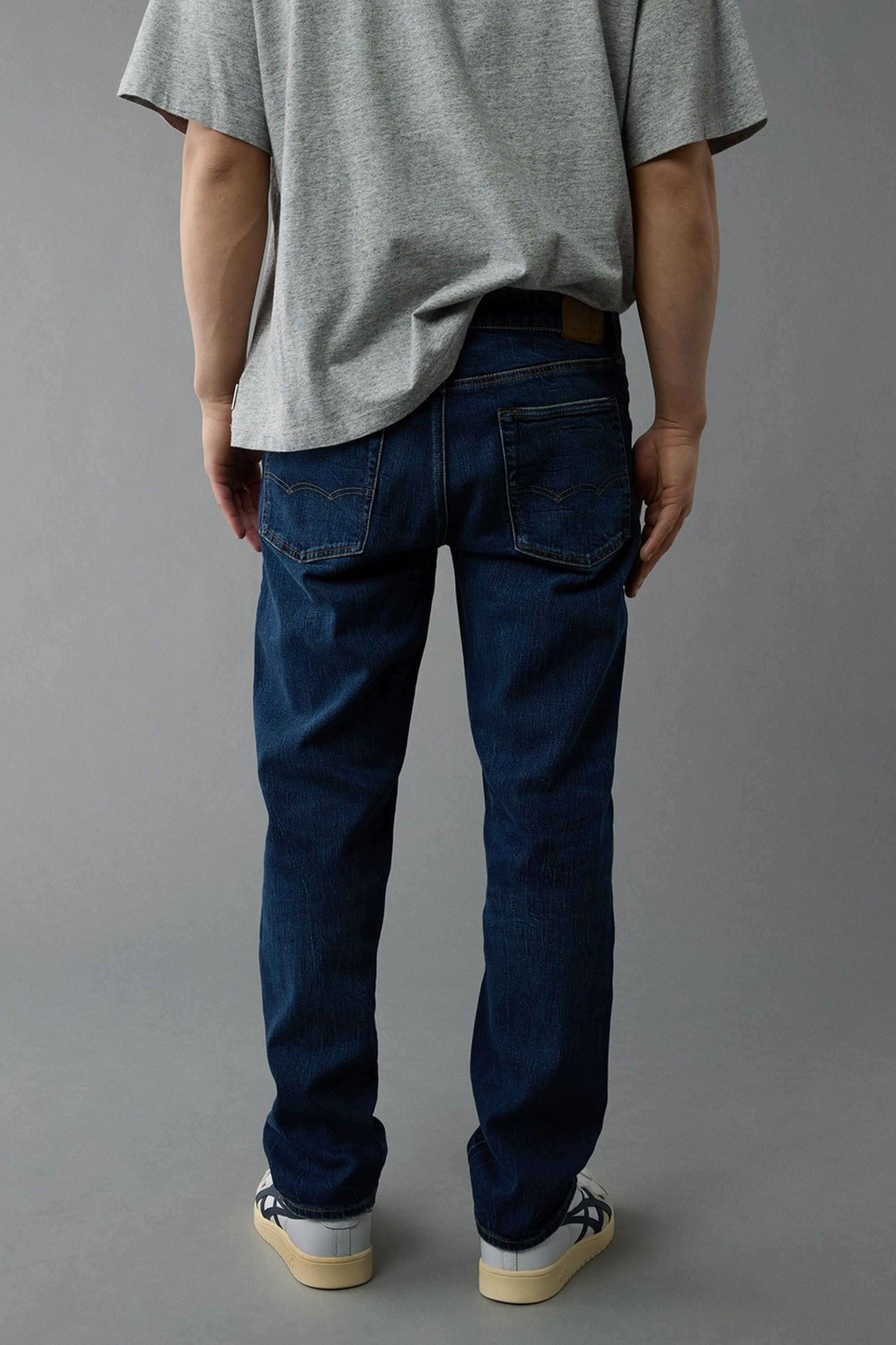 Solid-Blended-Fabric-Straight-Fit-Men-s-Jeans