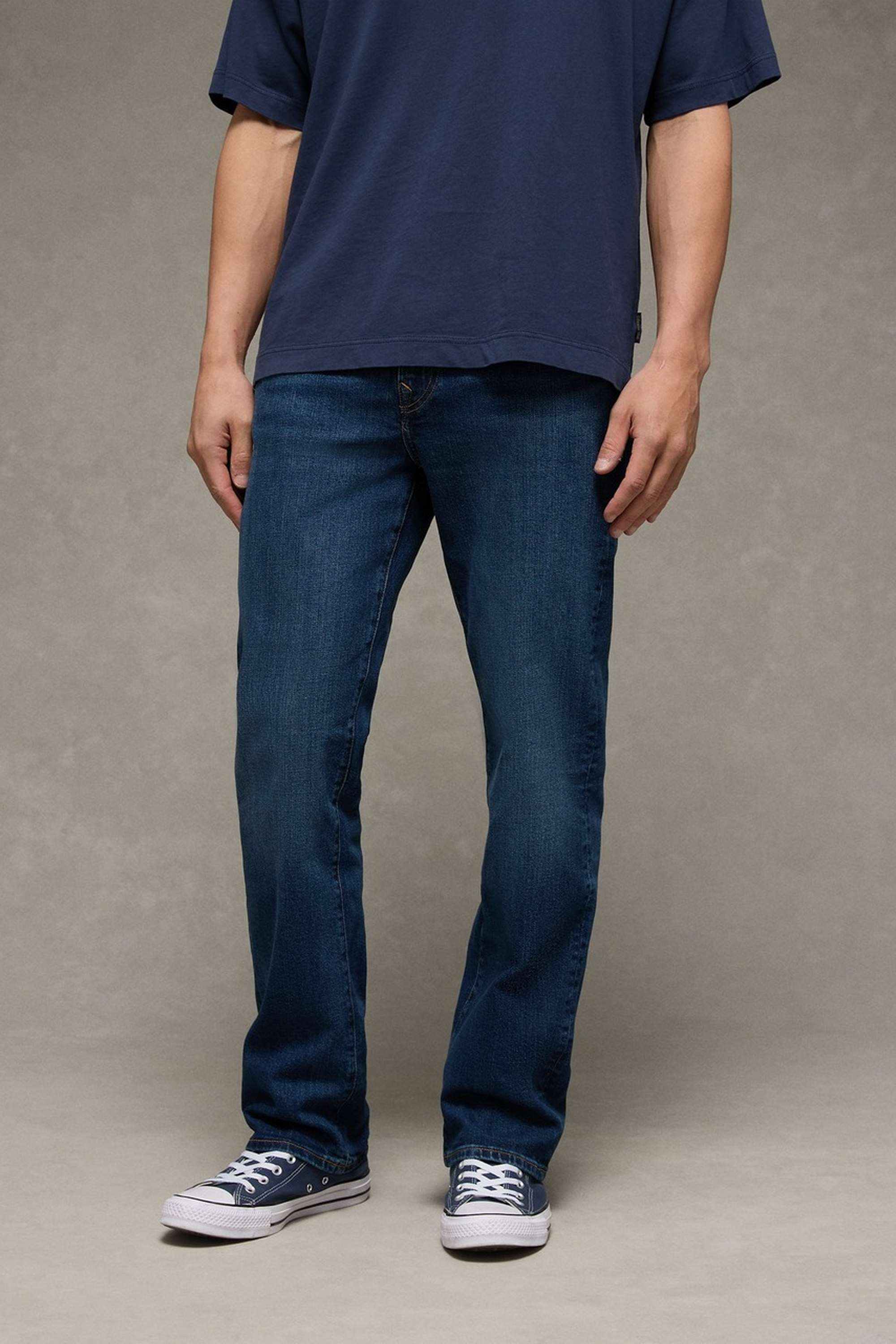 Light-Wash-Cotton-Stretch-Bootcut-Fit-Men-s-Jeans