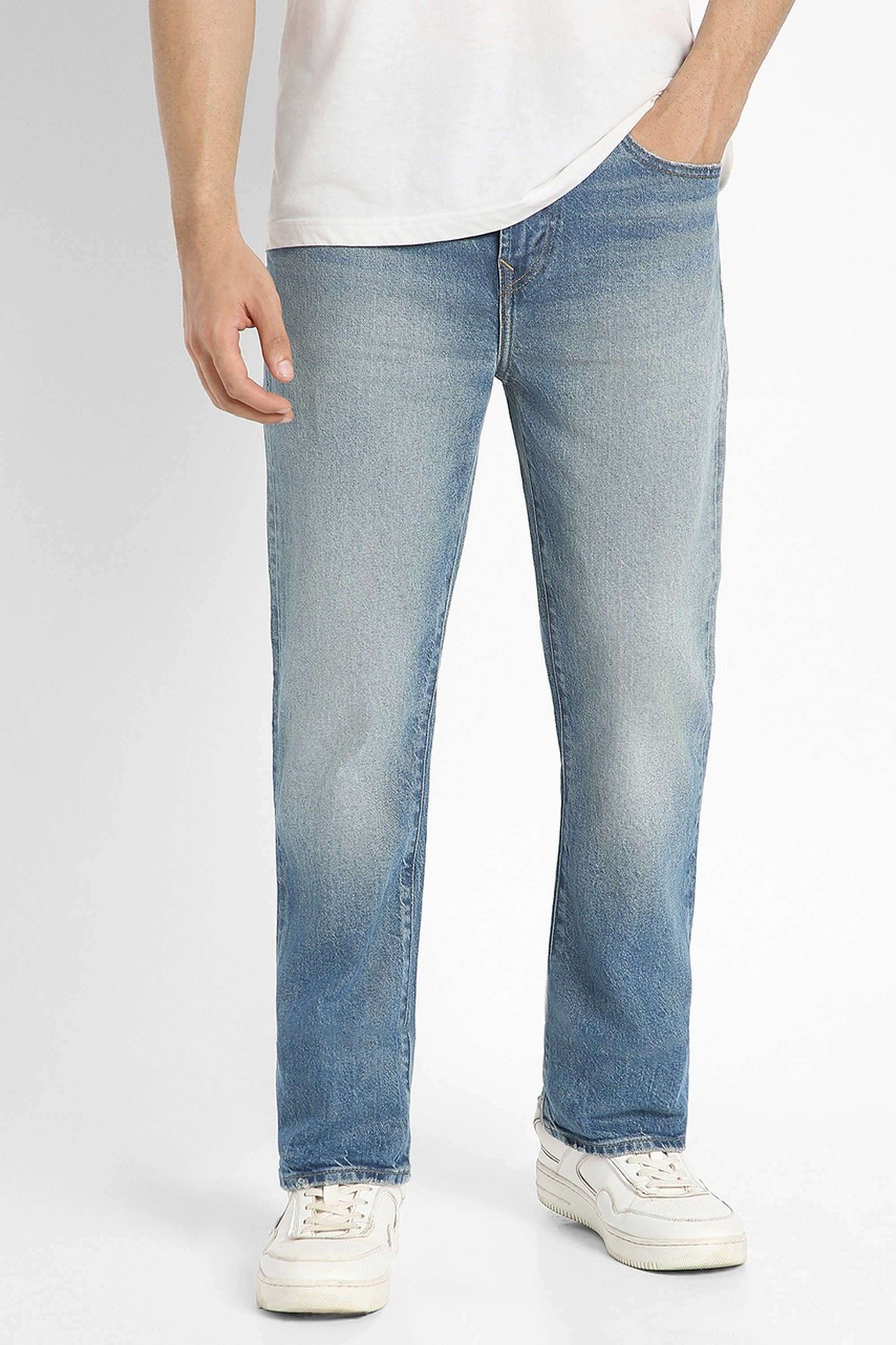 Solid-Blended-Fabric-Bootcut-Fit-Men-s-Jeans