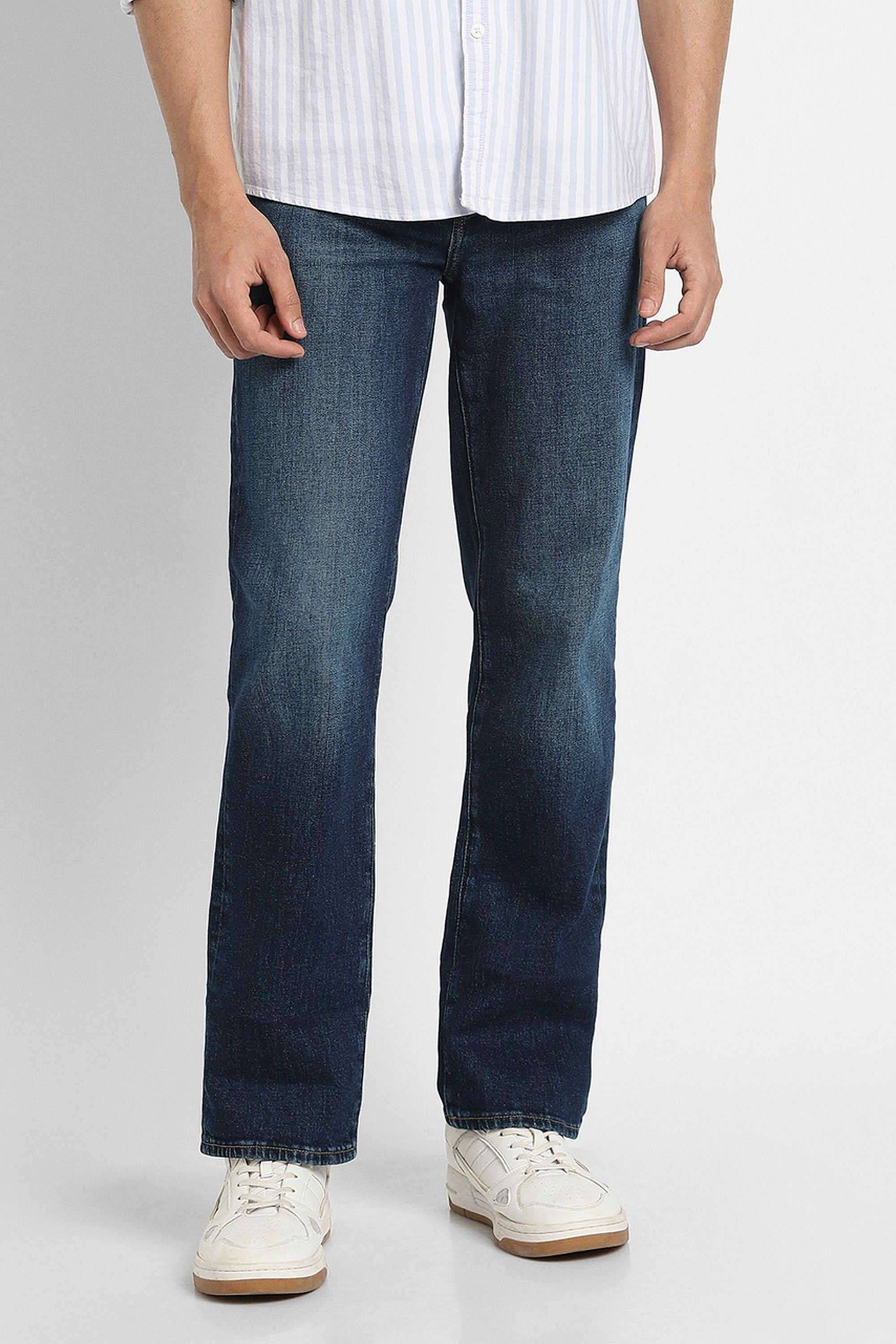 Solid-Blended-Fabric-Bootcut-Fit-Men-s-Jeans