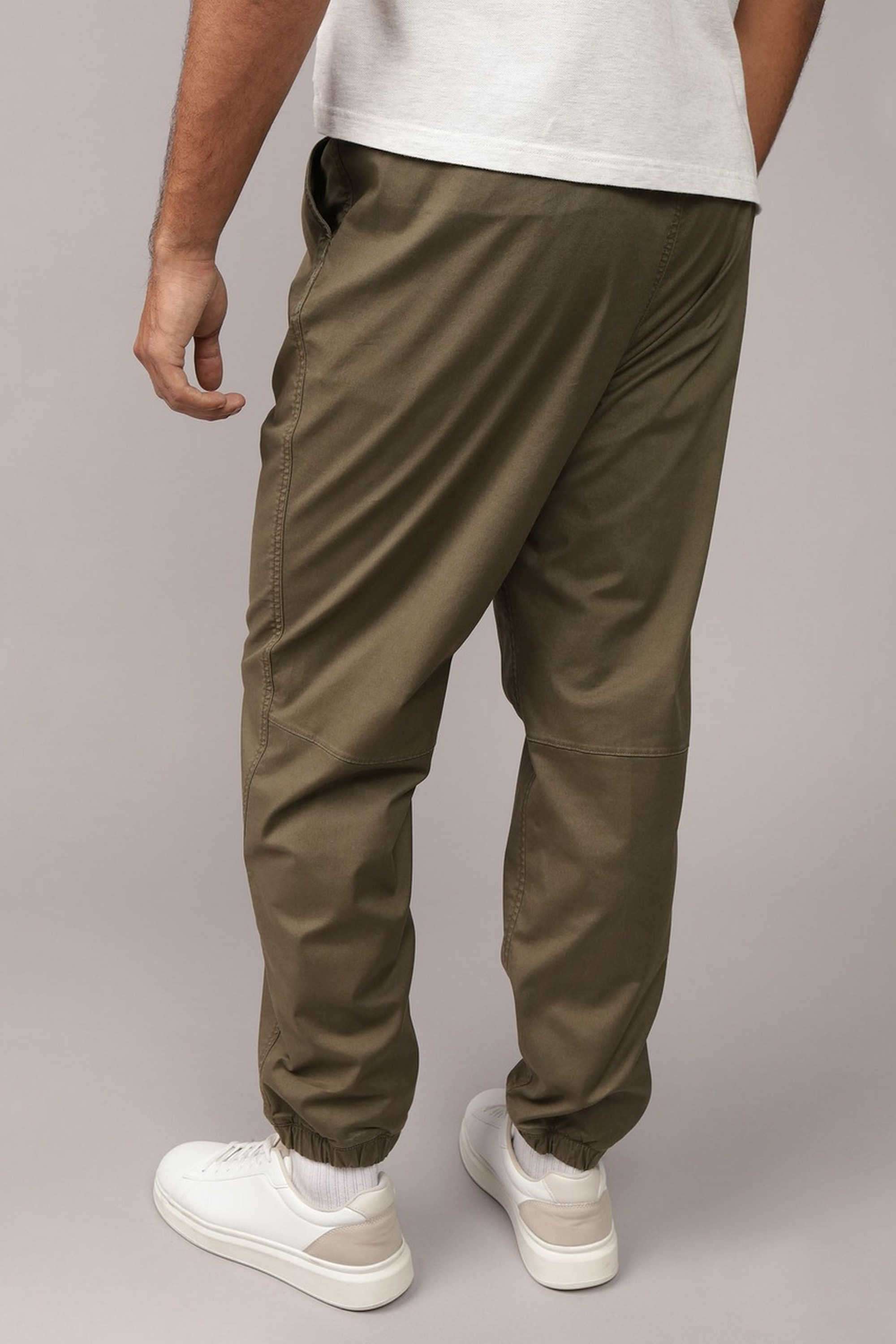 Solid-Blended-Fabric-Regular-Fit-Men-s-Pants