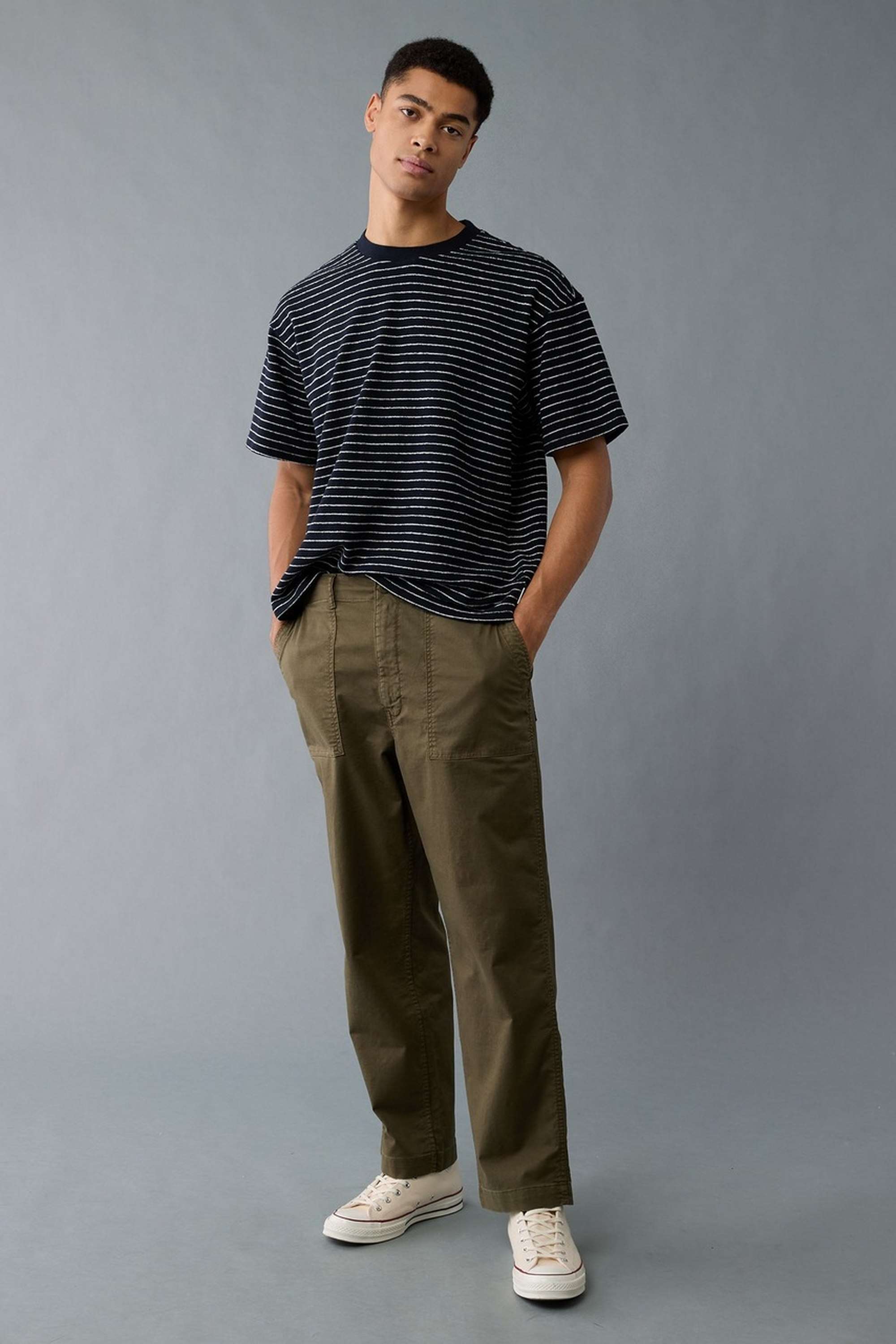Solid-Blended-Fabric-Regular-Fit-Men-Pants