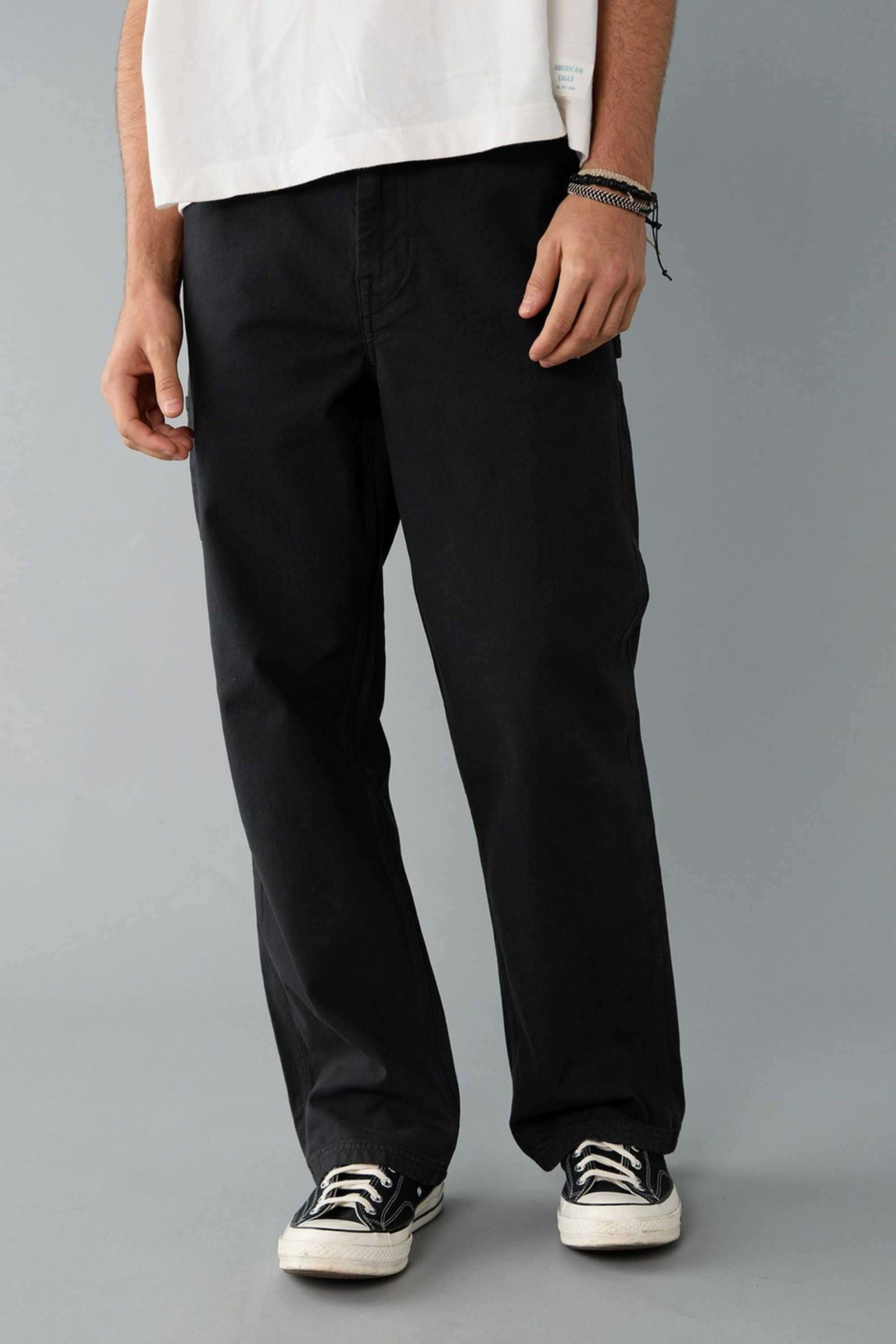 Solid-Blended-Fabric-Regular-Fit-Men-s-Pants