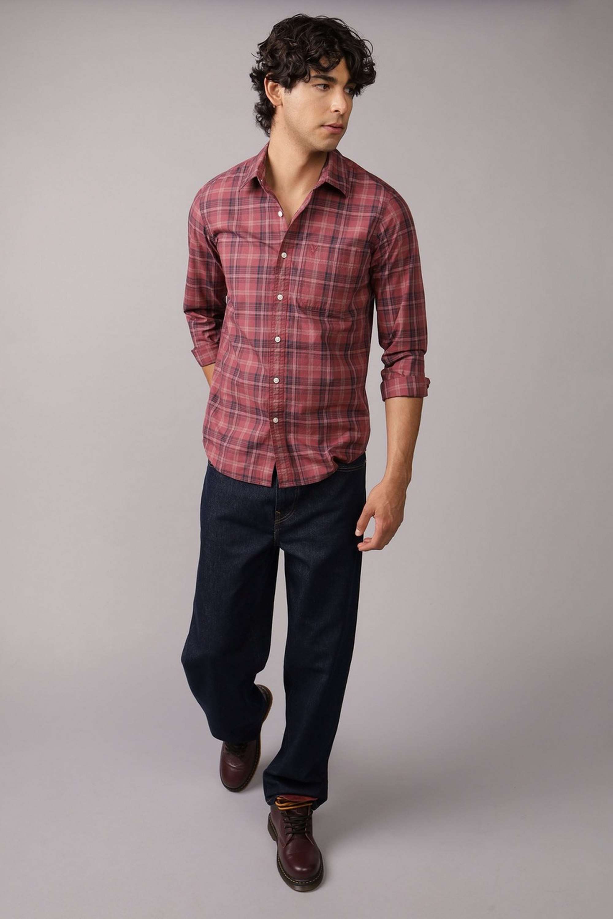 Solid-Cotton-Regular-Fit-Men-s-Casual-Wear-Shirt