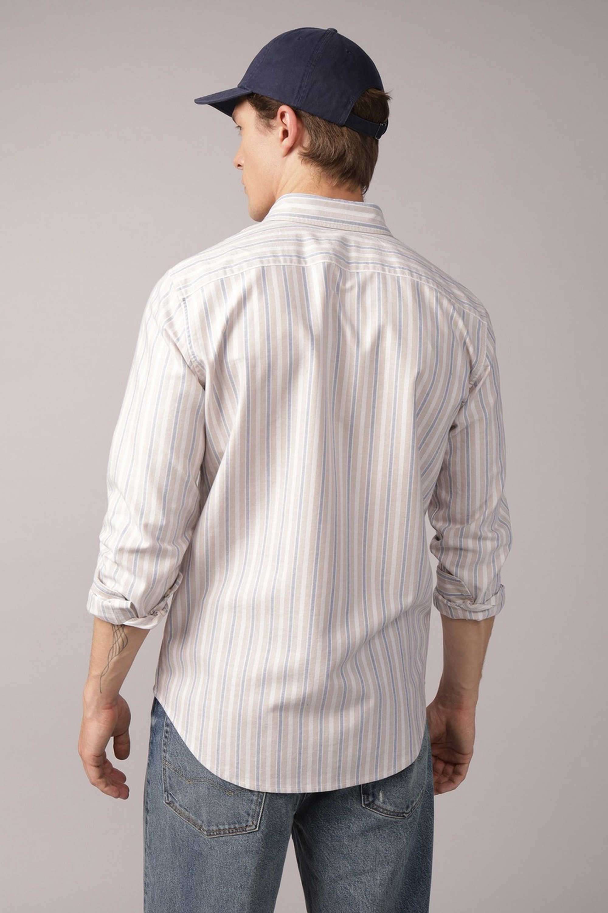 Stripes-Blended-Fabric-Slim-Fit-Men-s-Casual-Shirt