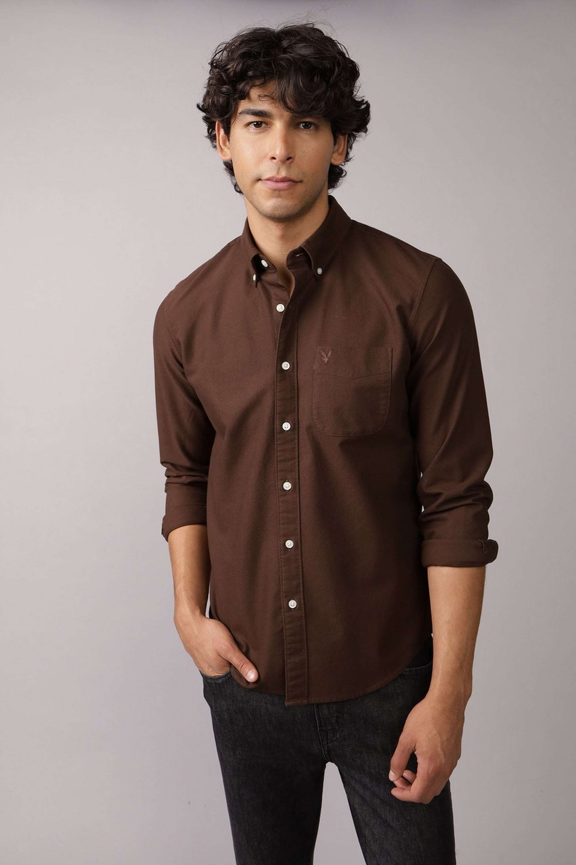 Solid-Blended-Fabric-Slim-Fit-Men-Casual-Wear-Shirt