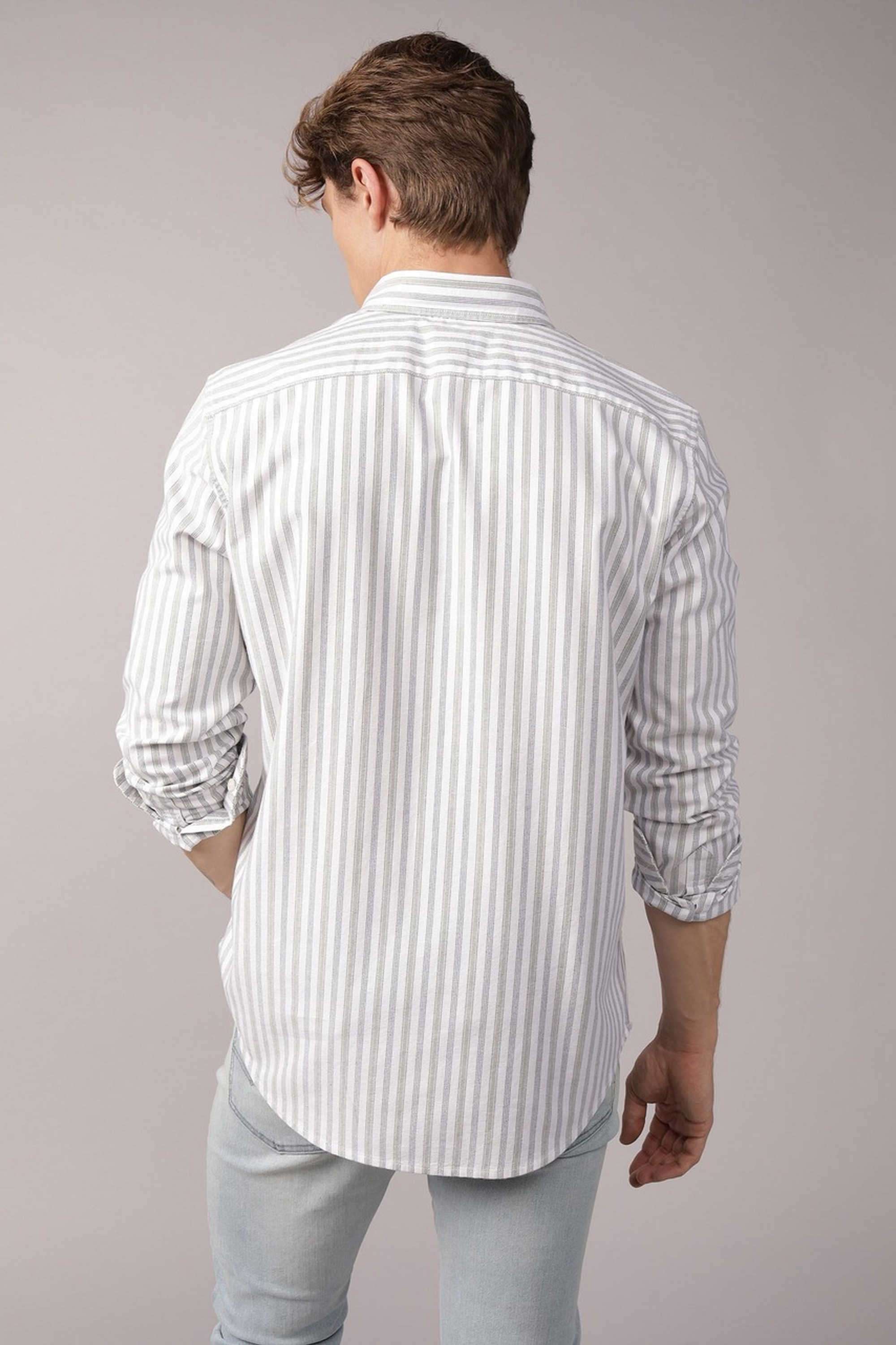 Stripes-Blended-Fabric-Slim-Fit-Men-s-Casual-Shirt