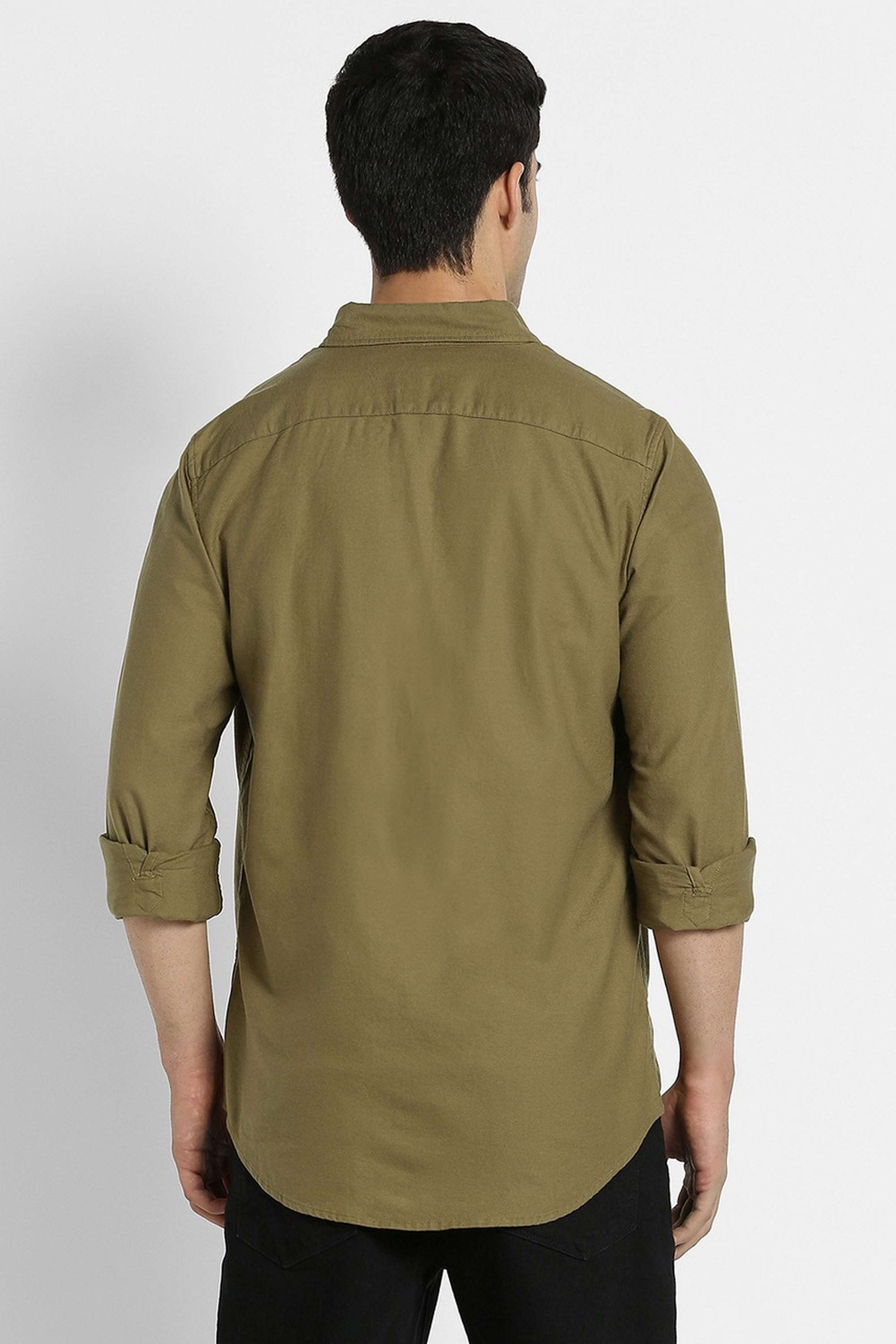 Solid-Cotton-Stretch-Slim-Fit-Men-s-Casual-Wear-Shirt