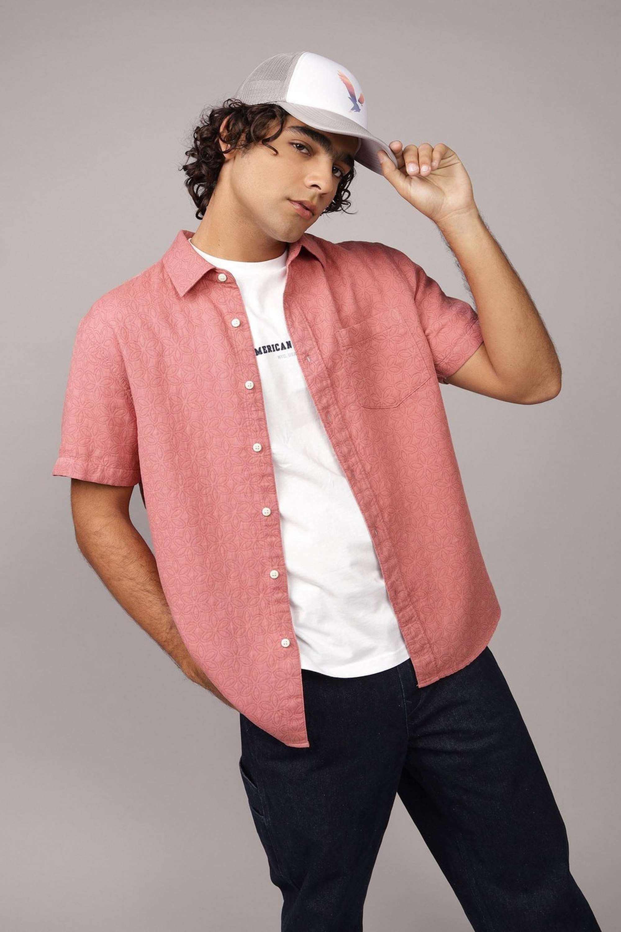 Textured-Cotton-Linen-Blend-Regular-Fit-Men-s-Casual-Wear-Shirt