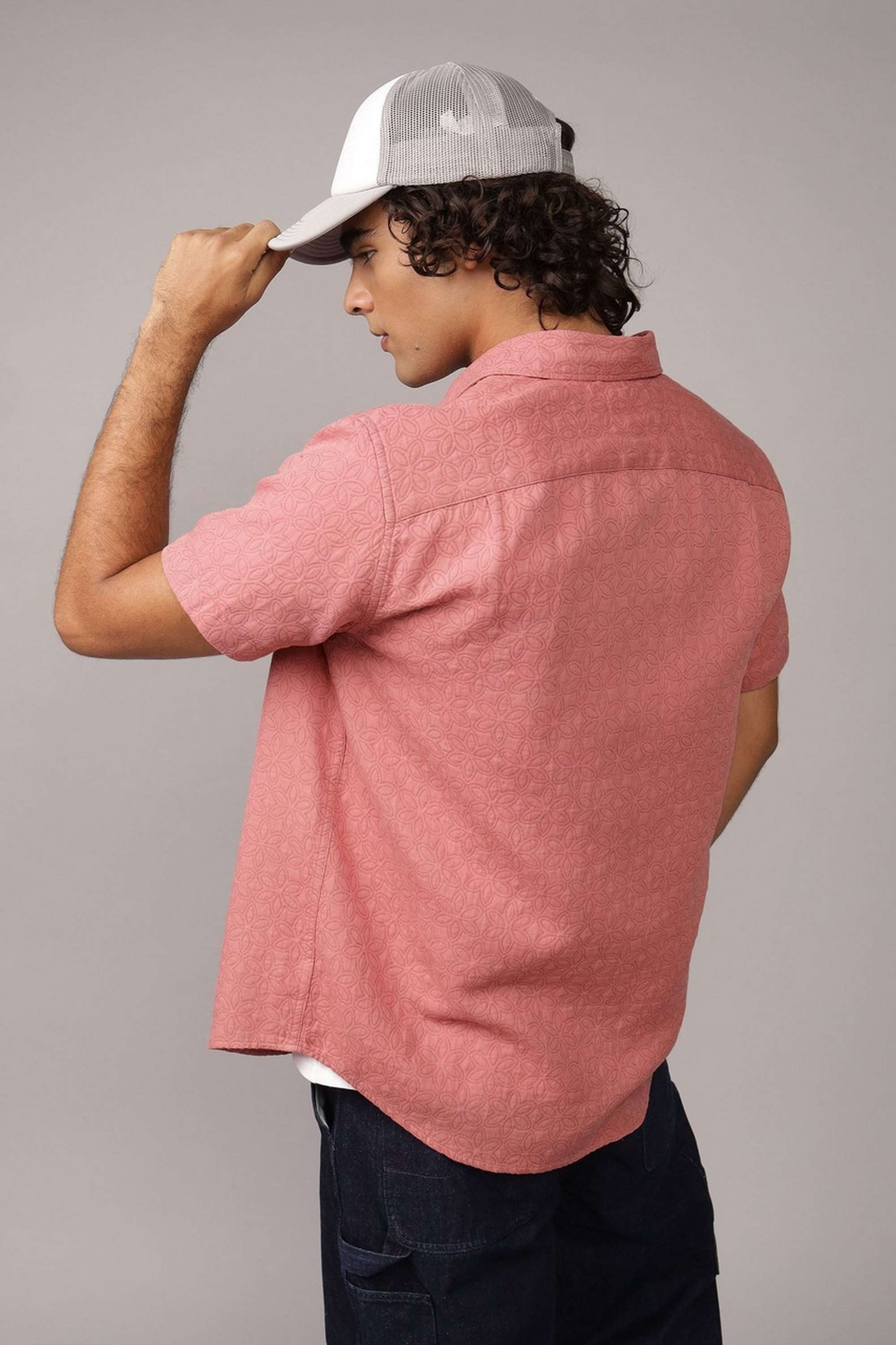 Textured-Cotton-Linen-Blend-Regular-Fit-Men-s-Casual-Wear-Shirt